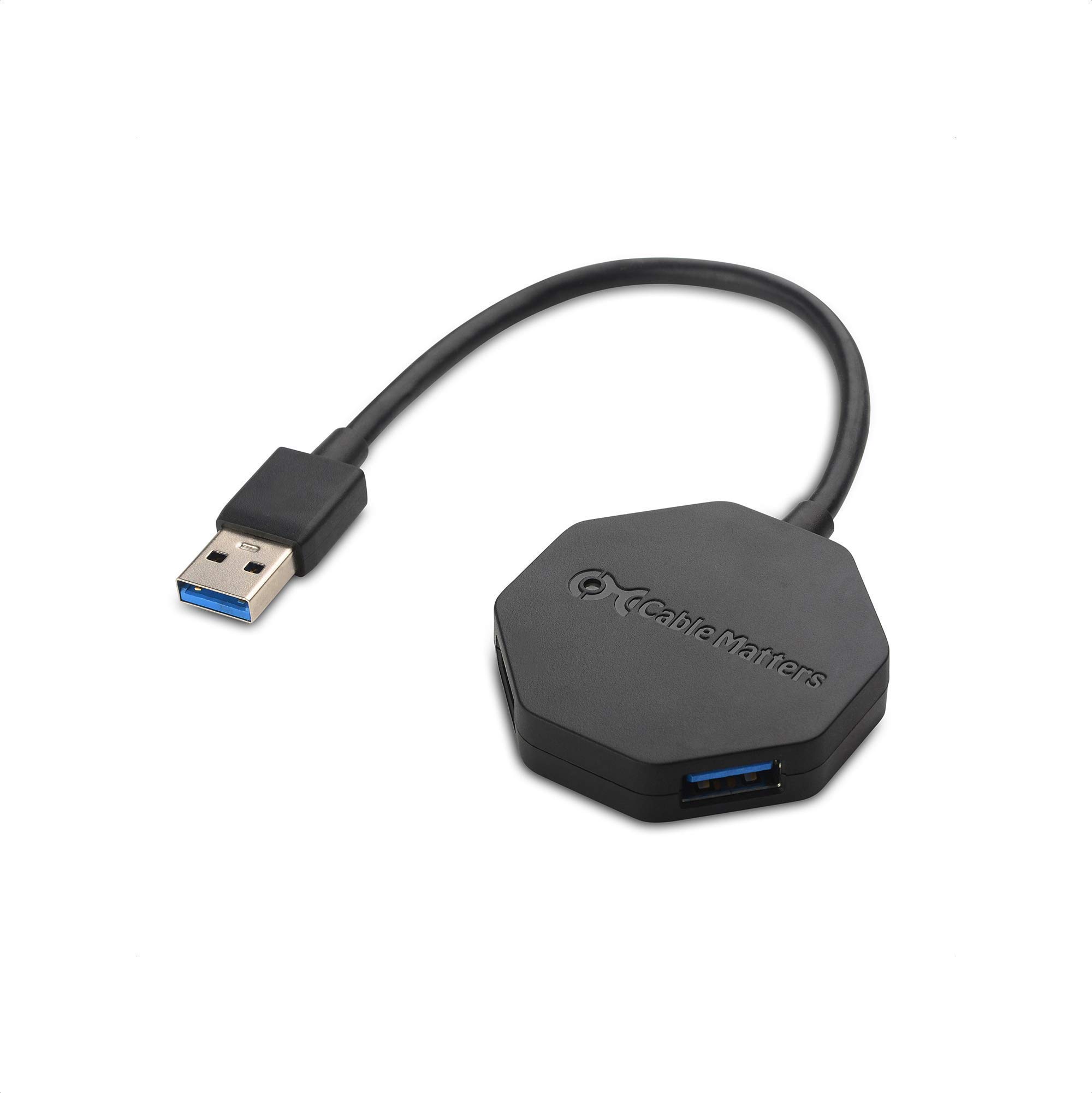 USB 3.0 Extension Cable 3ft - Short USB to USB Cable in Black for Oculus Rift, HTC Vive, PlayStation VR - 4 Port Ultra Mini USB Hub - Perfect for VR Gaming, PC Accessories & Home Office Setup