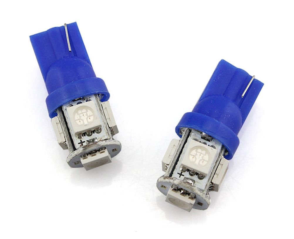 2pcs T10 5050 LED Car Bulbs - Blue for Interior & Exterior Lights