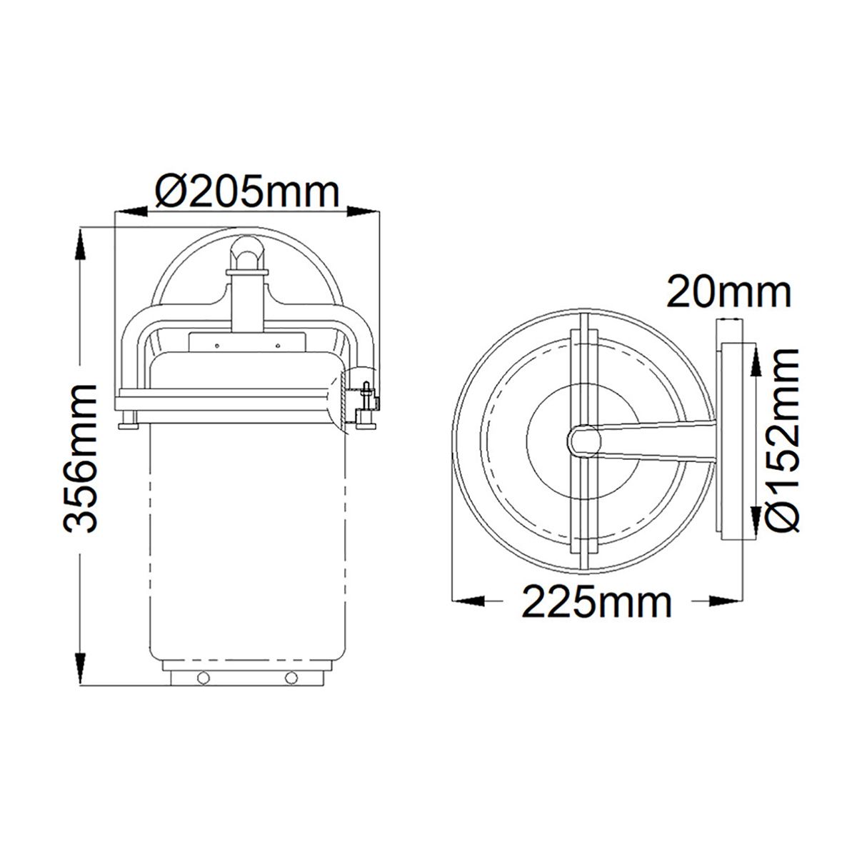 Andover 1 Light Small/Medium/Large Outdoor Wall Lantern - Weather Resistant Zinc Finish, E27 Socket, IP44 Rated - Perfect for Porch, Patio, Garden & Exterior Wall Lighting