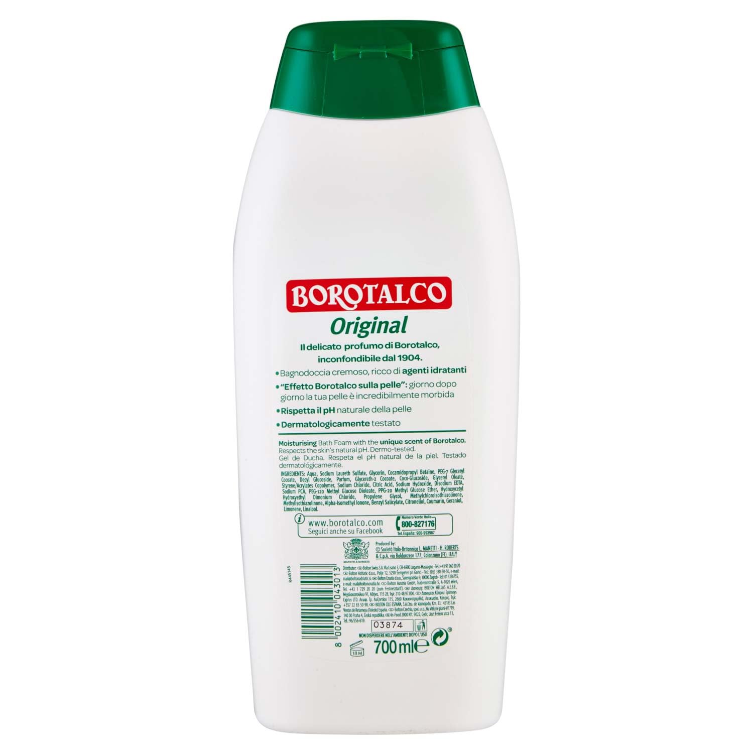 Borotalco Original Body Wash 700ml - Moisturizing & Citrusy Scent for Daily Refreshment