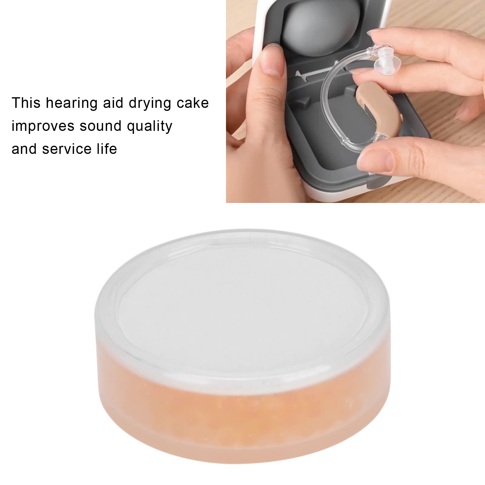**Hearing Aid Drying Jar - Moisture Absorber & Dehumidifier for Cochlear Implants, Wireless Earbuds, Ear Amplifiers - Orange | Portable Dryer for Sweat & Moisture Removal | Travel & Home Use**