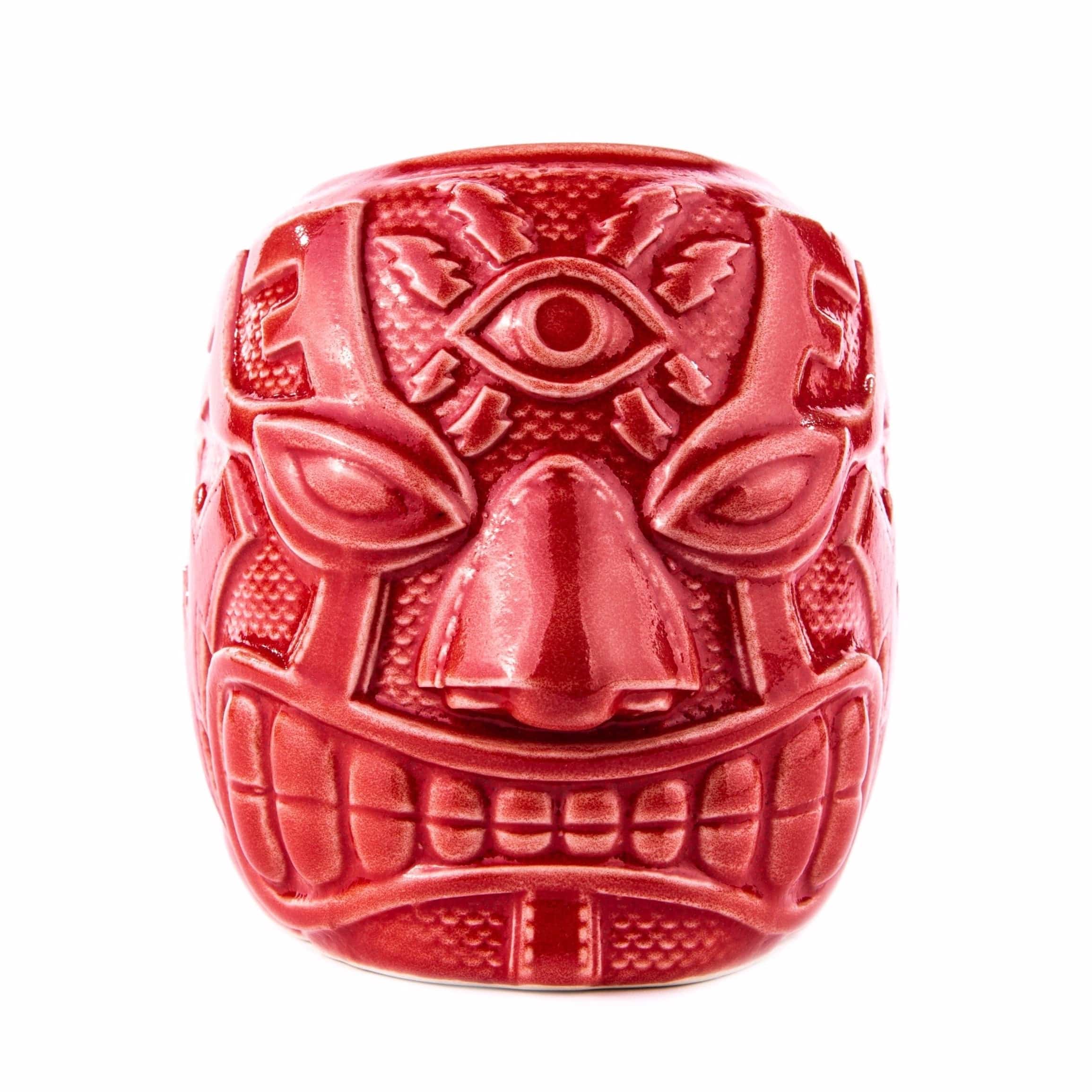 El Ojo Fantastico Tiki Mug - Furia Roja Variant | Handcrafted Ceramic Tiki Cup for Tropical Cocktails | Perfect for Luau Parties, Home Bar Decor & Tiki Drink Enthusiasts