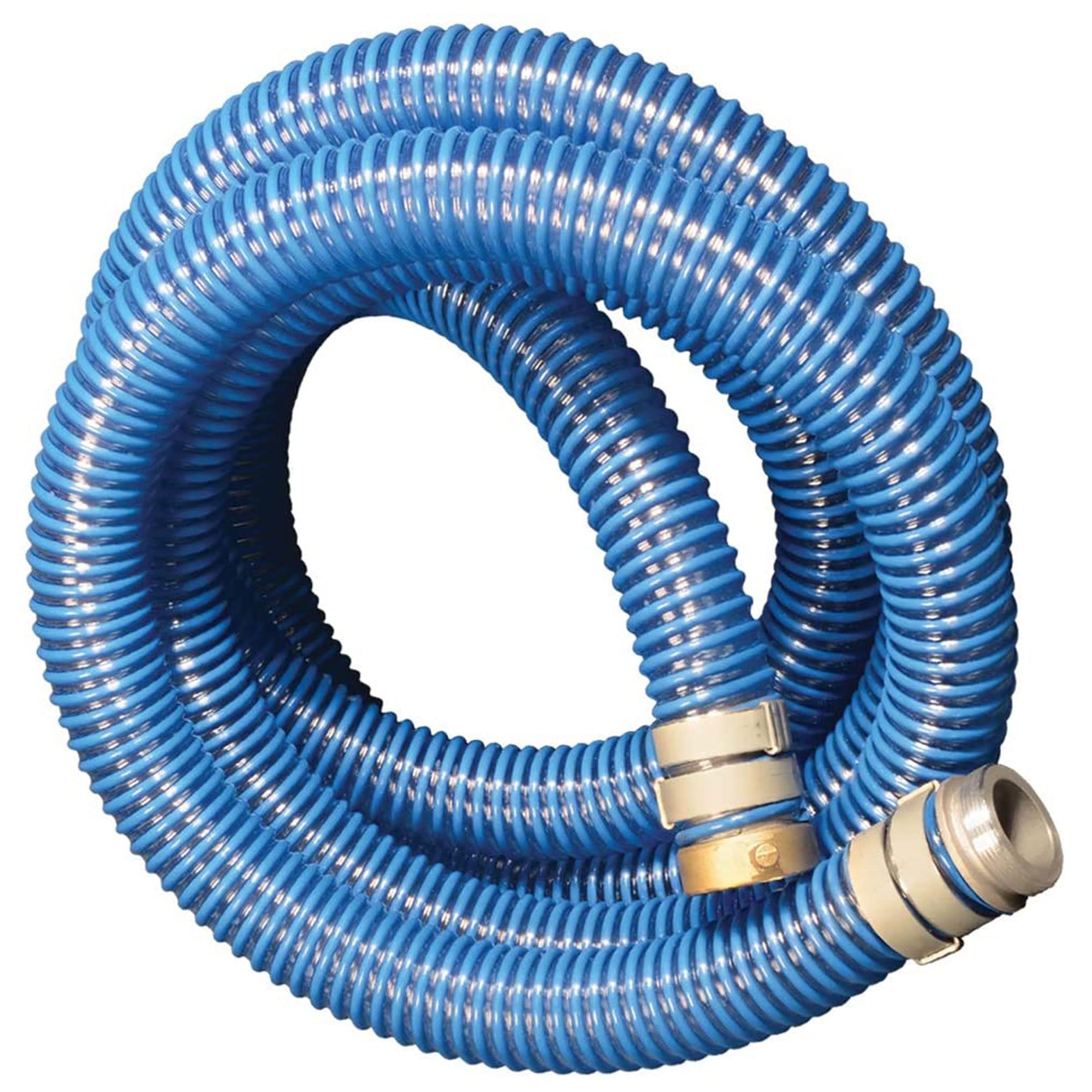 **Apache 98106501 2-Inch PVC Flexible Industrial Pump Hose - 20ft Length, 58 PSI, Blue (4 Pack) - Aluminum Pin Lug Couplings for Pool, Water Transfer & Industrial Use**