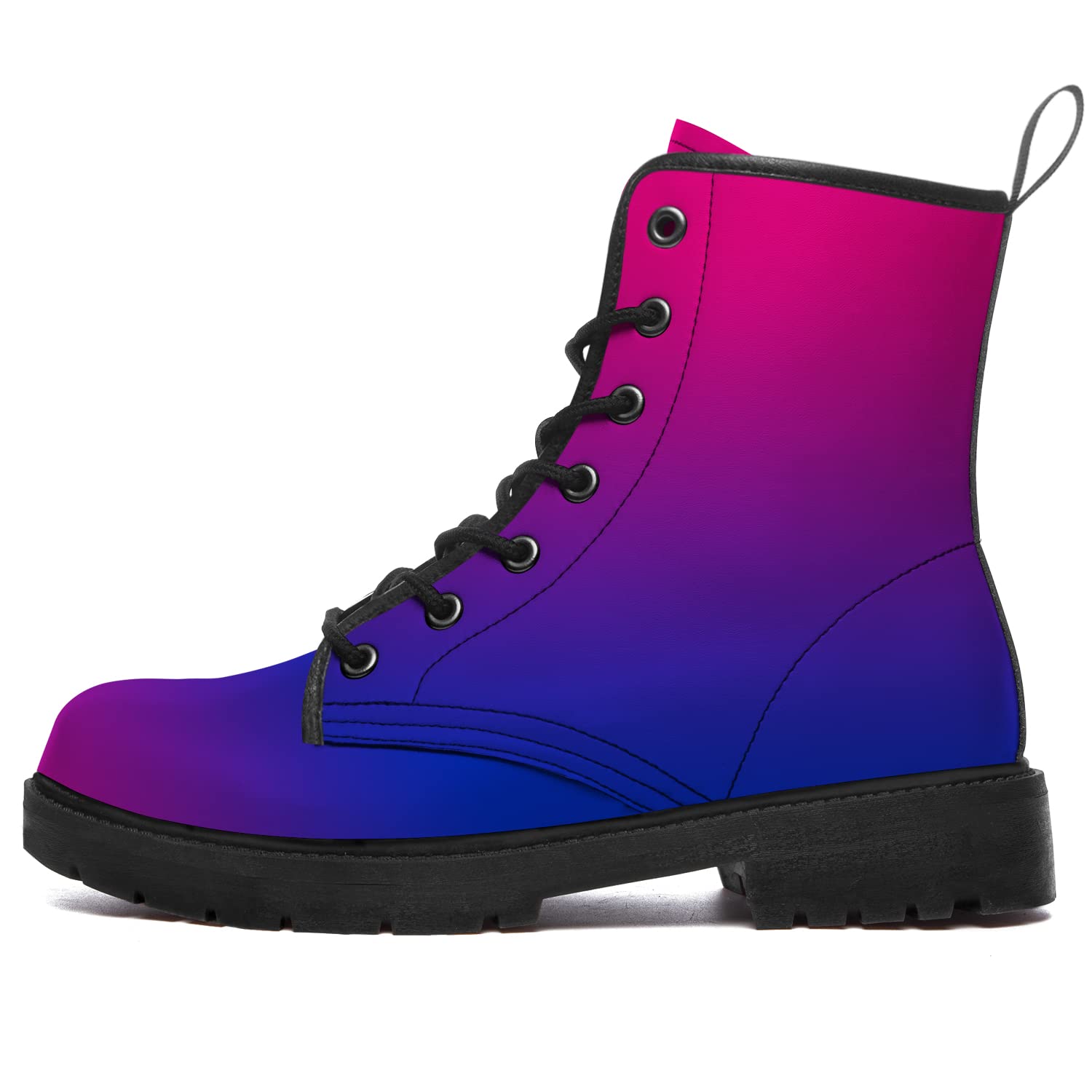 ADIGOW Black Combat Boots for Women & Men - Lace-Up Ankle Work Boots, Vegan Leather, Waterproof - Perfect for Outdoor, Work & Casual Wear - Great Gift for Boy & Girl