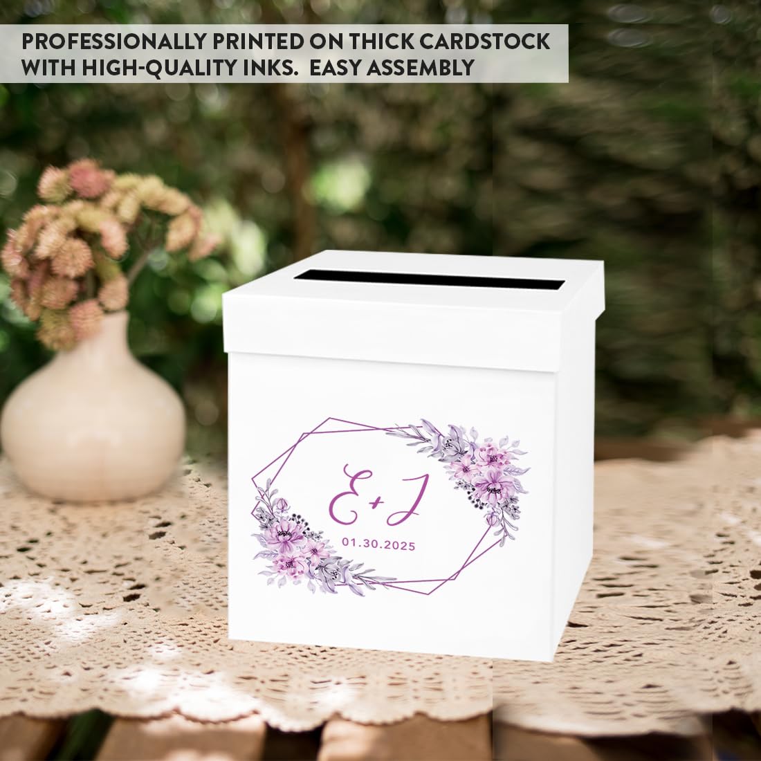 Personalized Wedding Card Box 10x10x10