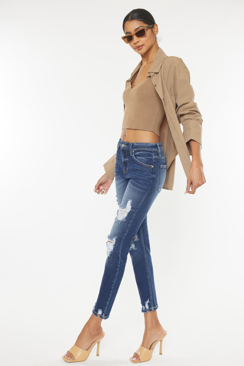 Haven Ultra High Rise Slim Straight Leg Jeans for Women - Stretch Denim Pants, Comfortable & Flattering Fit - Perfect for Casual Outfits, Workwear, and Everyday Style