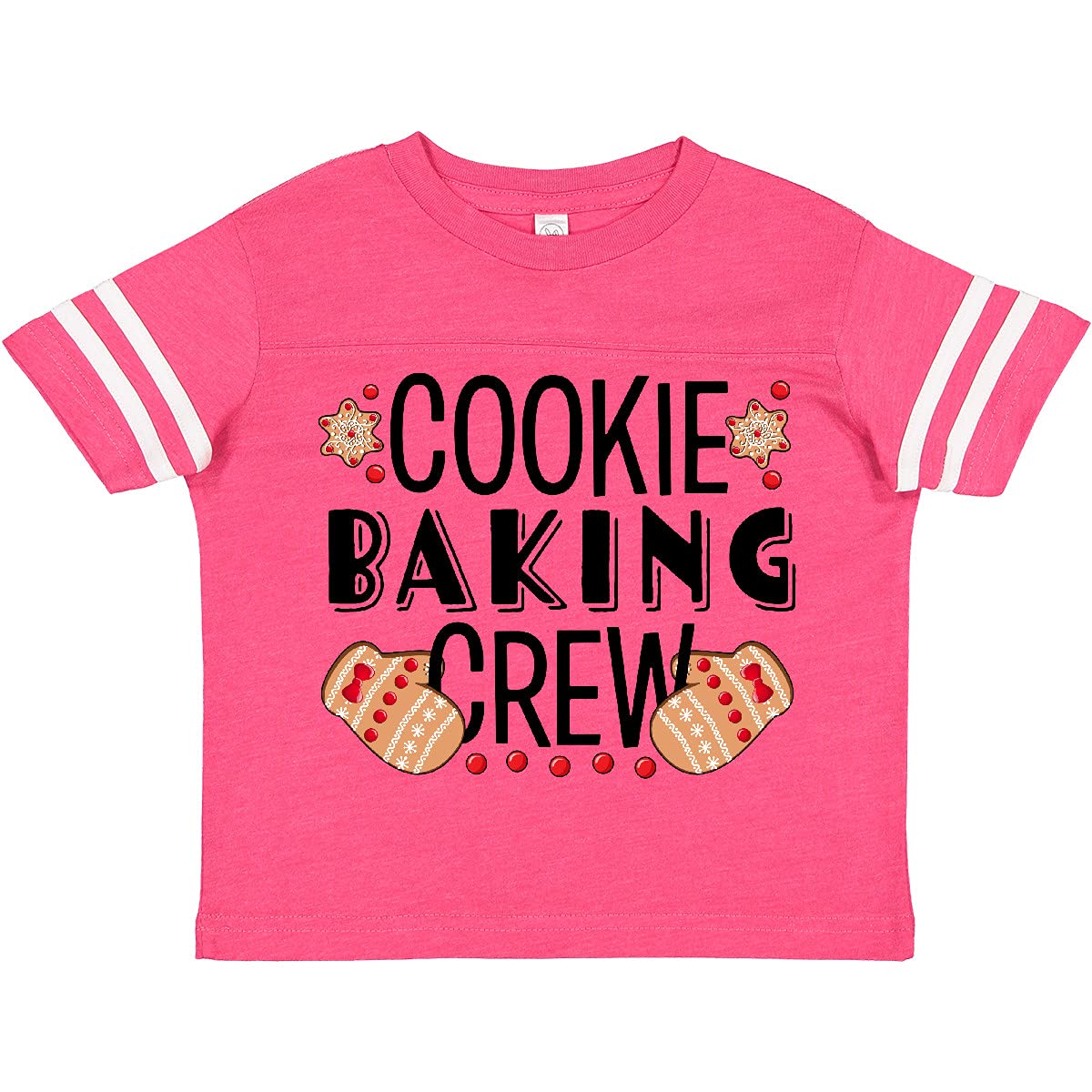 Inktastic Christmas Cookie Baking Crew Toddler T-Shirt with Oven Mitts - Cute Holiday Baking Outfit for Kids