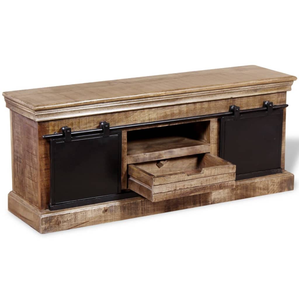 Farmhouse TV Stand with 2 Sliding Doors - 43.3