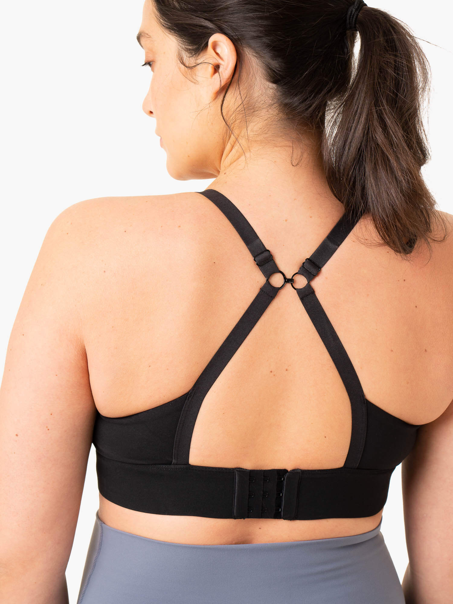 Active Bump Sports Bra for Women - High Impact Workout, Running & Gym - Breathable Black Support Bra for Fitness & Yoga