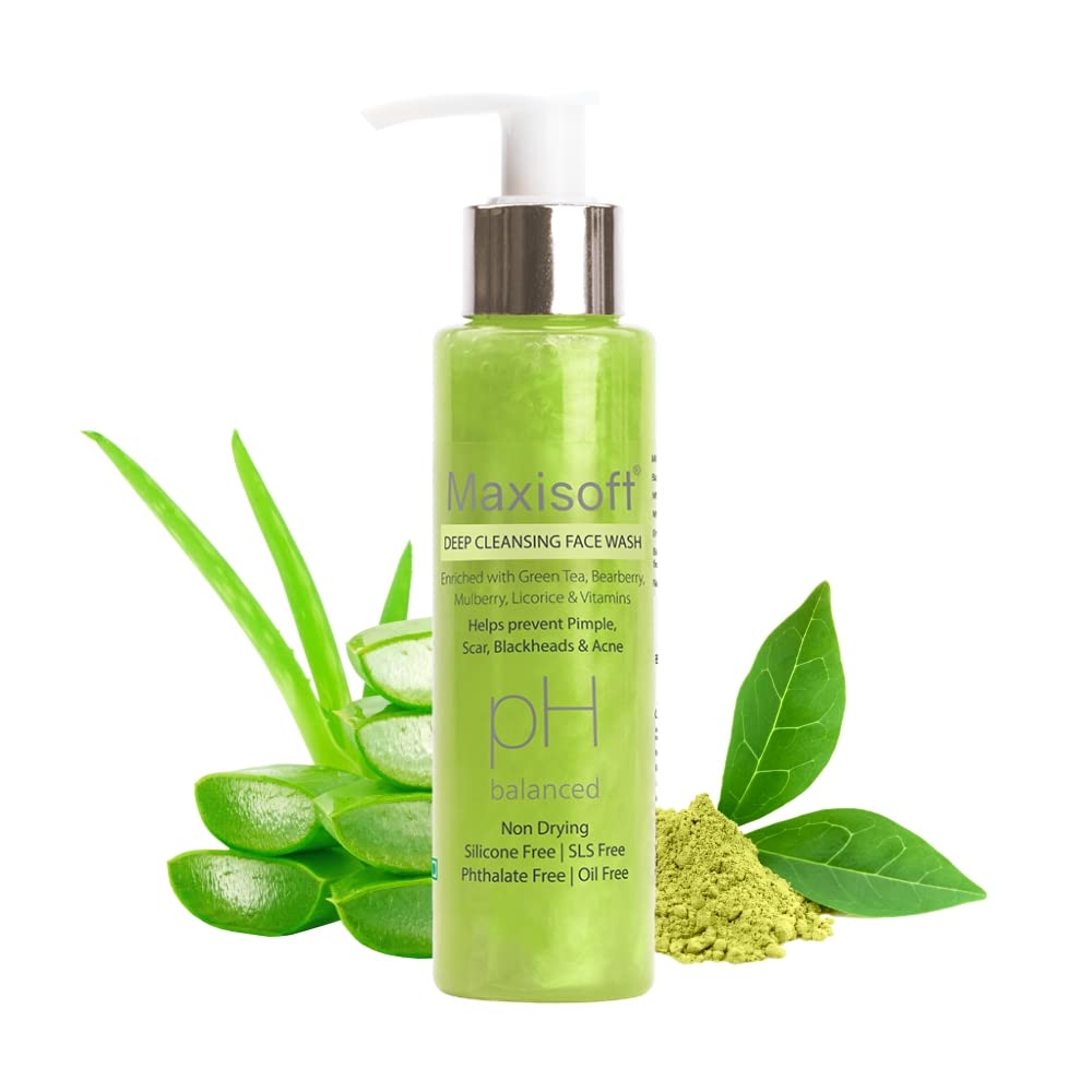 Maxisoft Deep Cleansing Face Wash for Normal & Oily Skin - Oil Control, Anti-Acne & Pimple Treatment | Nourishes Skin & Minimizes Pores | Paraben, Soap & Oil Free | Daily Use for Women & Men | 100ml | Perfect for Morning & Night Skincare Routine