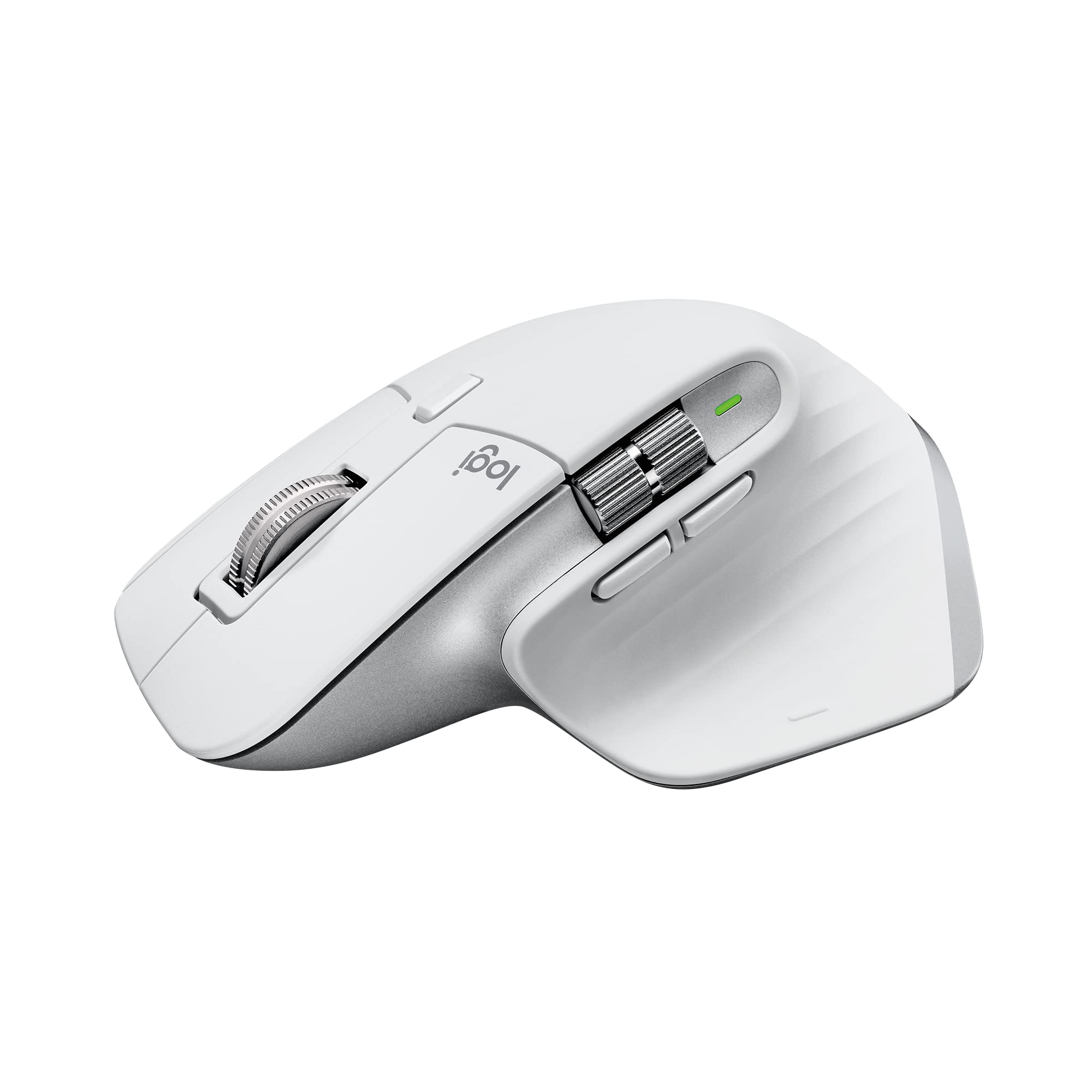 Logitech MX Master 3S Wireless Bluetooth Mouse for Mac - Ergonomic Design, Ultra-Fast Scrolling, 8000 DPI Precision, Silent Clicks, Glass Surface Tracking, USB-C Charging - Compatible with Apple MacBook, iPad (Pale Gray) - Perfect for Office Work, Graphic Design & Video Editing