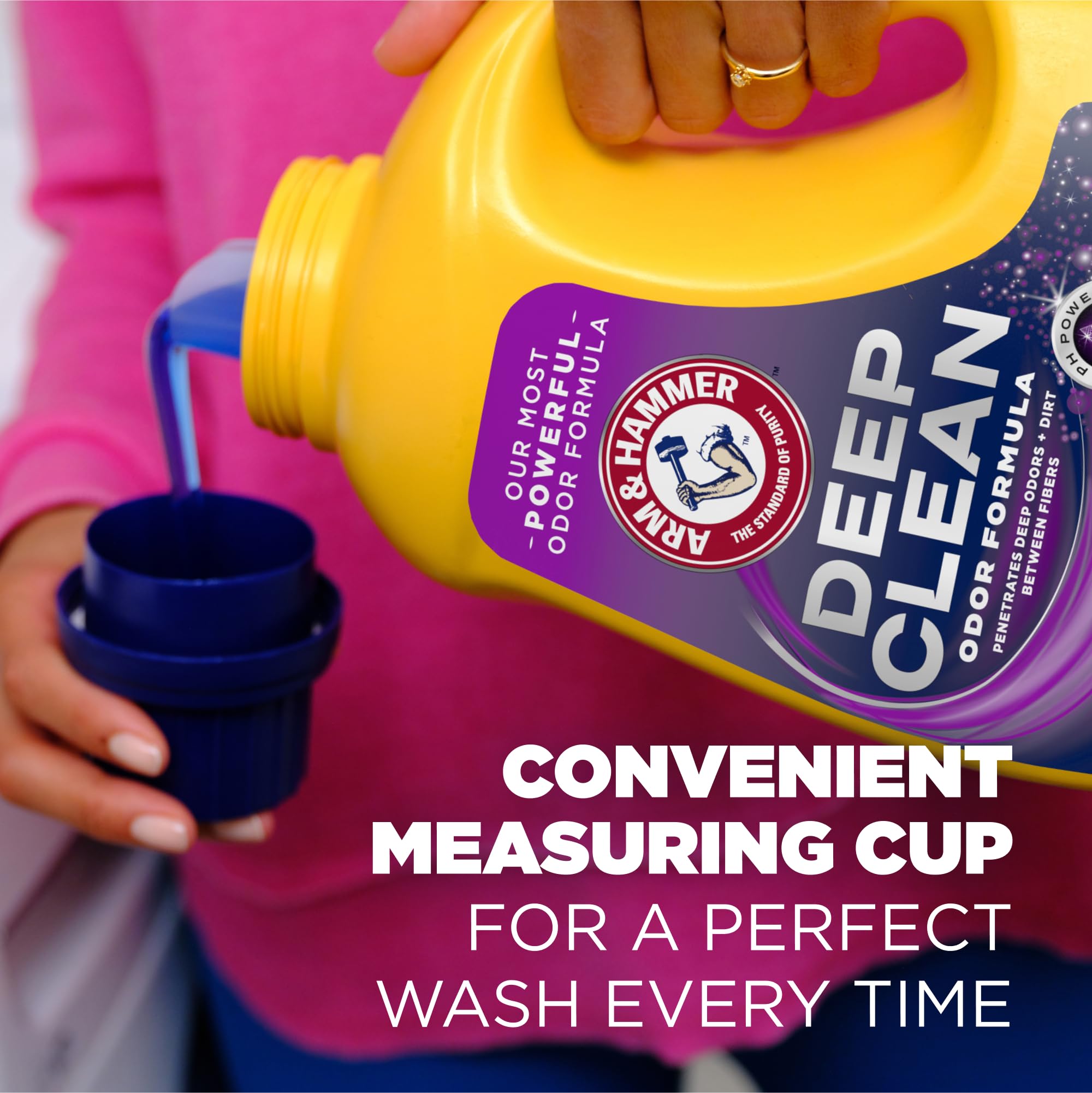 ARM & HAMMER Deep Clean Odor Eliminating Liquid Laundry Detergent, 102 fl oz (68 Loads) | Fresh Scent for Clothes, Towels & Bedding | Powerful Stain Removal for Family Laundry
