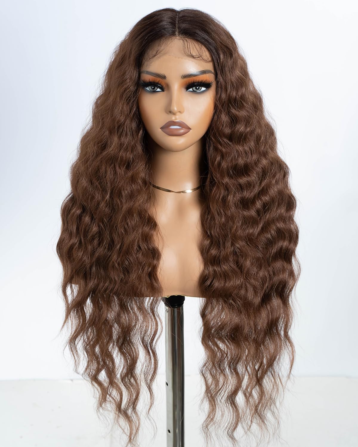 Style Icon 30-Inch Long Curly Wavy Synthetic Lace Front Wig with Baby Hair - Heat Resistant Fiber for Women (RT6/30) | Perfect for Cosplay, Daily Wear & Special Occasions