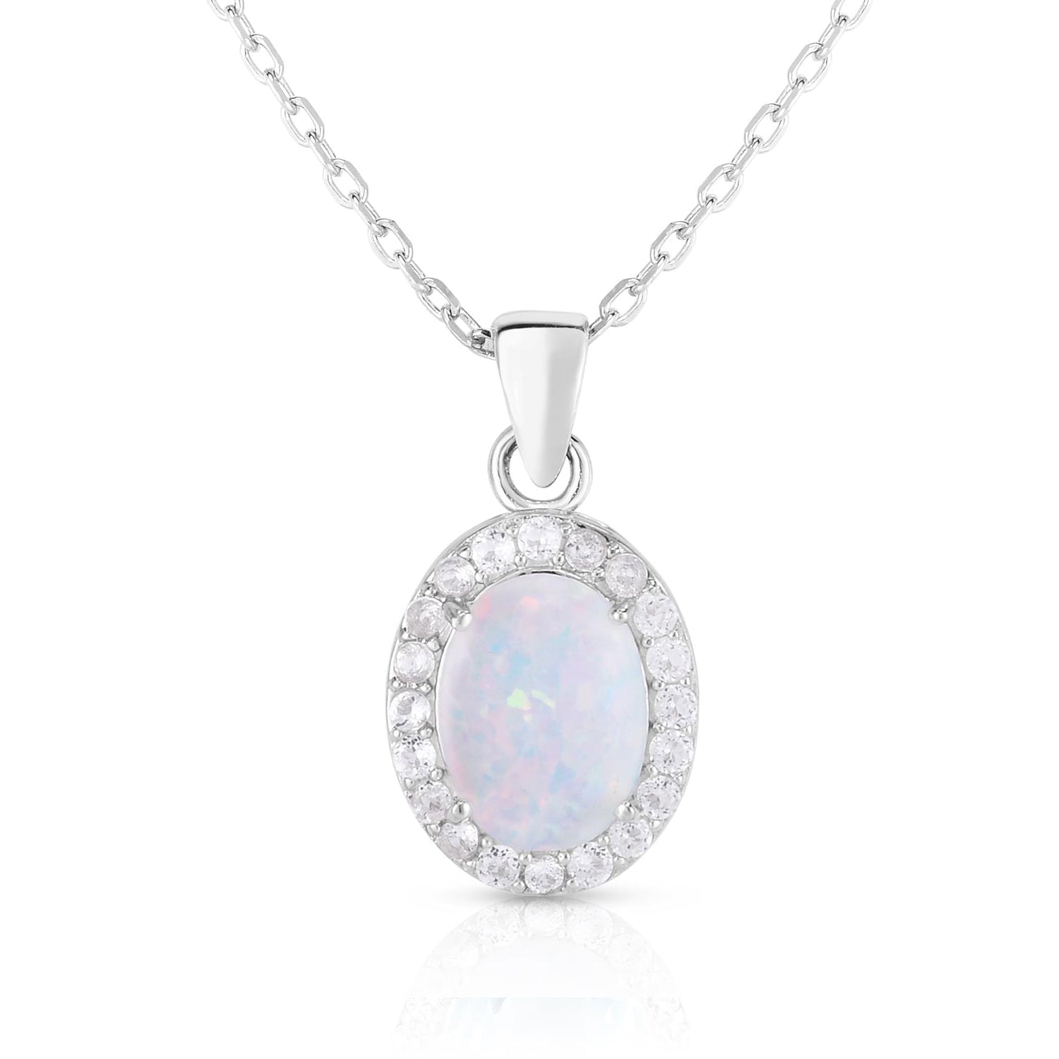 Stunning Gemstone & White Topaz Necklace for Women - Elegant Sterling Silver Jewelry Gift for Birthday, Anniversary & Special Occasions