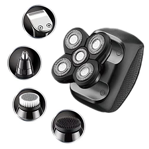 5-in-1 Waterproof Electric Razor for Men - Rechargeable Beard Trimmer & Body Groomer with Precision Shaver for Face, Head & Body - Perfect for Travel, Gym & Daily Grooming Routine