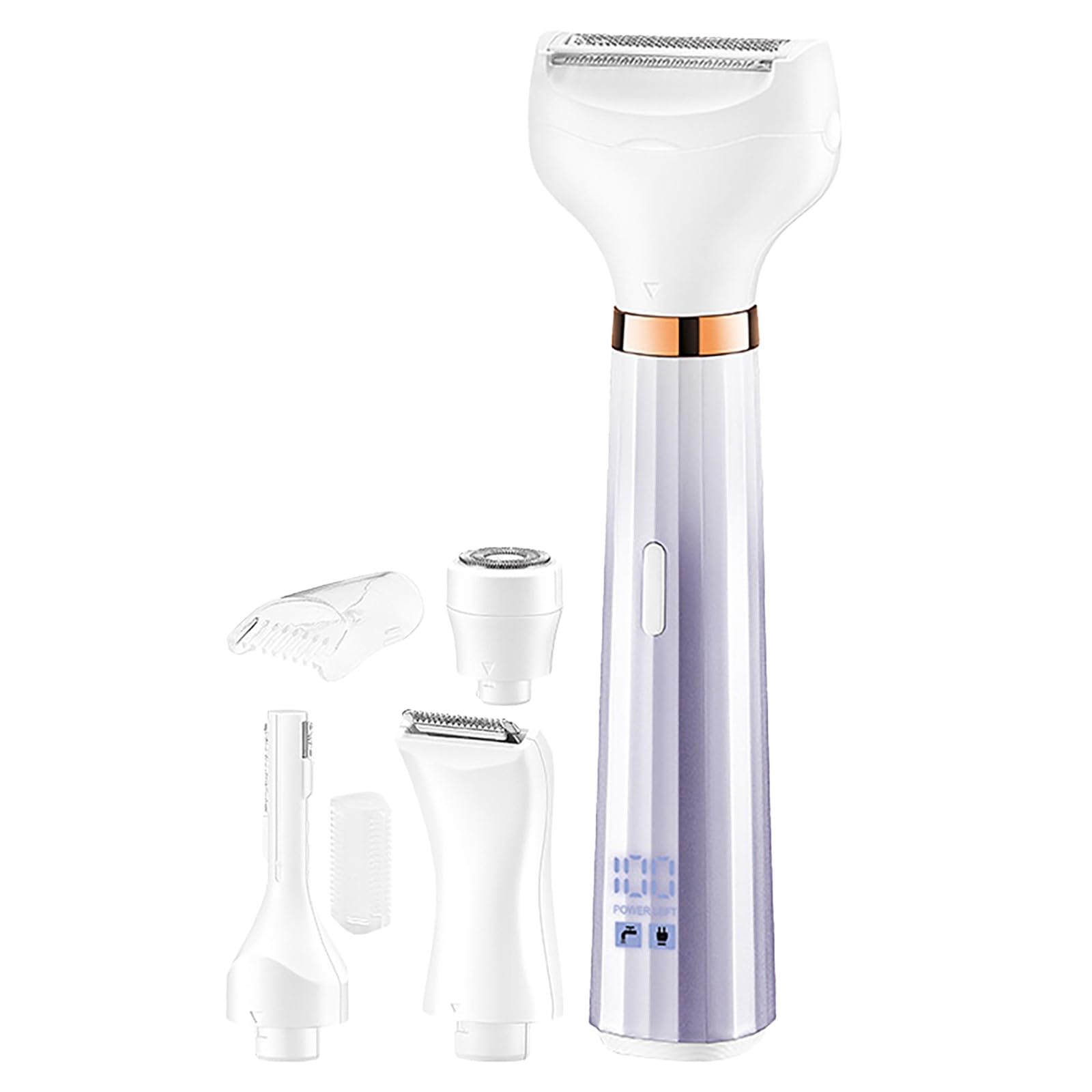 5-in-1 Electric Razor for Women - Painless Hair Removal for Face, Nose, Eyebrows, Armpits, Legs & Bikini Area | Purple Women's Shaver | Perfect for Travel, Gym & Daily Grooming Routine