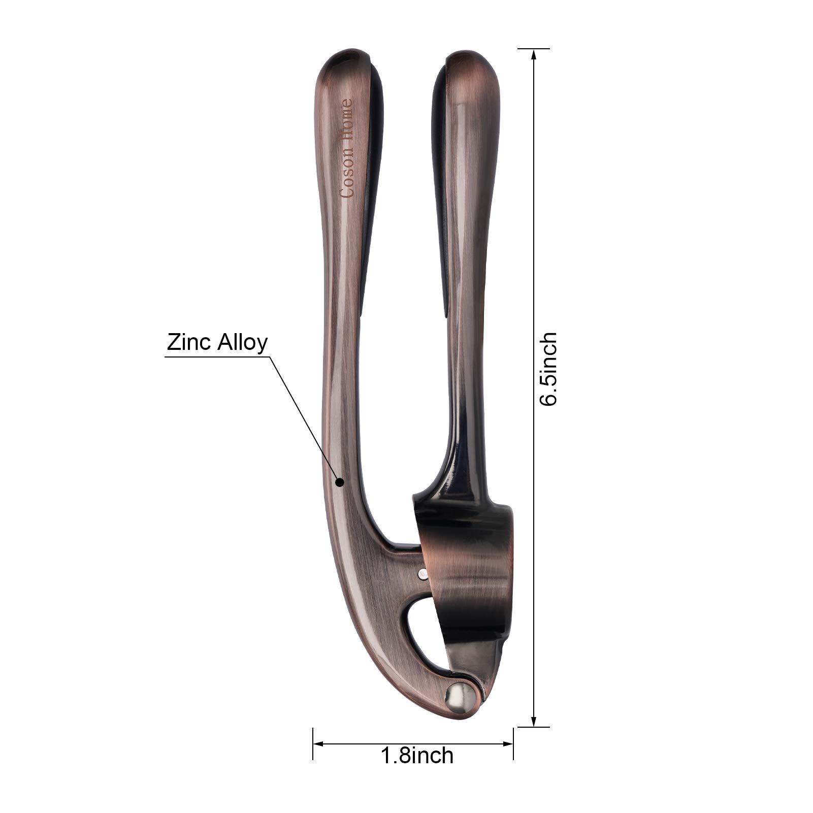 Heavy-Duty Zinc Alloy Garlic Press with Silicone Roller - Perfect for Cooking & Meal Prep