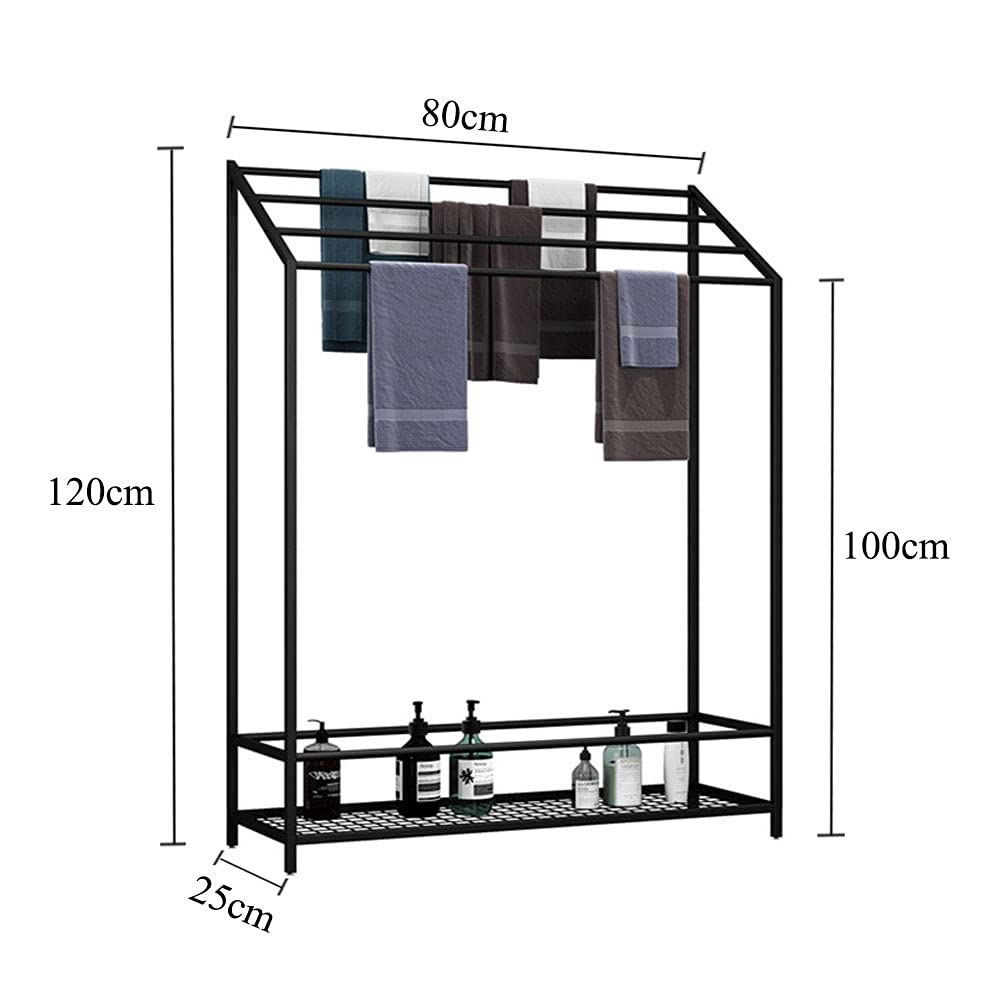 4-Tier Freestanding Chrome Towel Rack - Modern Industrial Metal Towel Holder for Kitchen & Bathroom - Countertop Dishcloth Drying Rack for Sponges, Napkins & Hand Towels