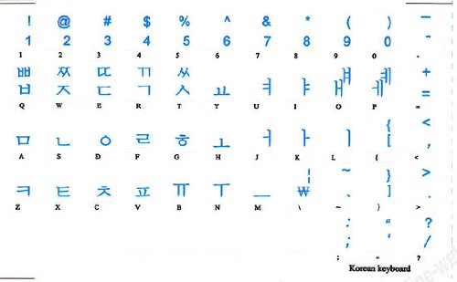 Korean Style Blue Letter Transparent Keyboard Stickers - Durable, Non-Slip Computer Key Labels for Typing & Gaming (Perfect for Laptops, Desktops & Mechanical Keyboards)