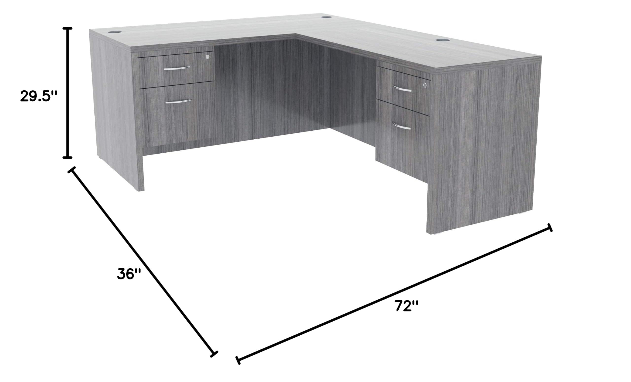 Lorell LLR69550 Weathered Charcoal Laminate Desking Shell - Modern Office Desk for Home & Business Workspaces - Perfect for Small Spaces, Remote Work & Professional Environments