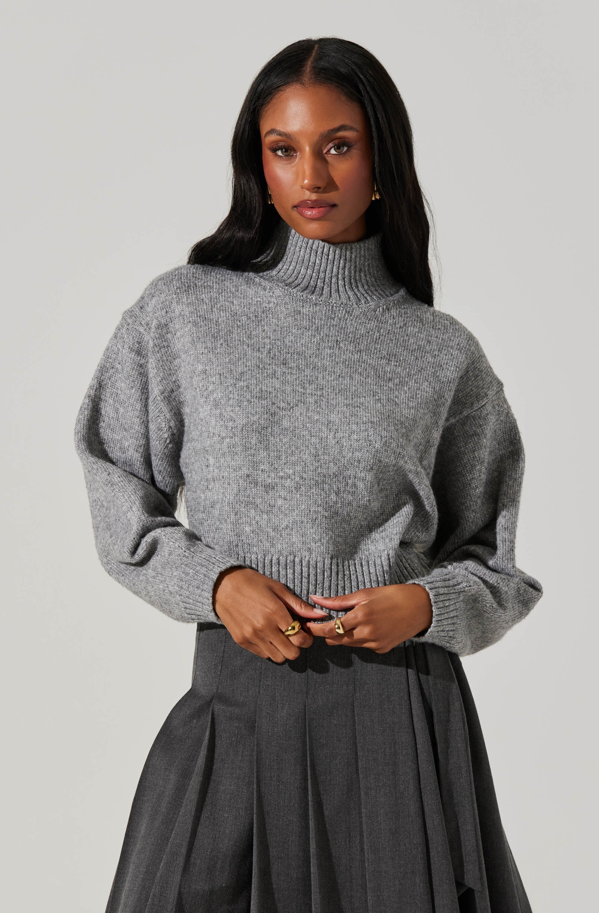 Fiala Women's Mock Neck Sweater - Soft Knit Pullover for Fall & Winter - Cozy Casual Wear for Work, Travel & Everyday Outfits
