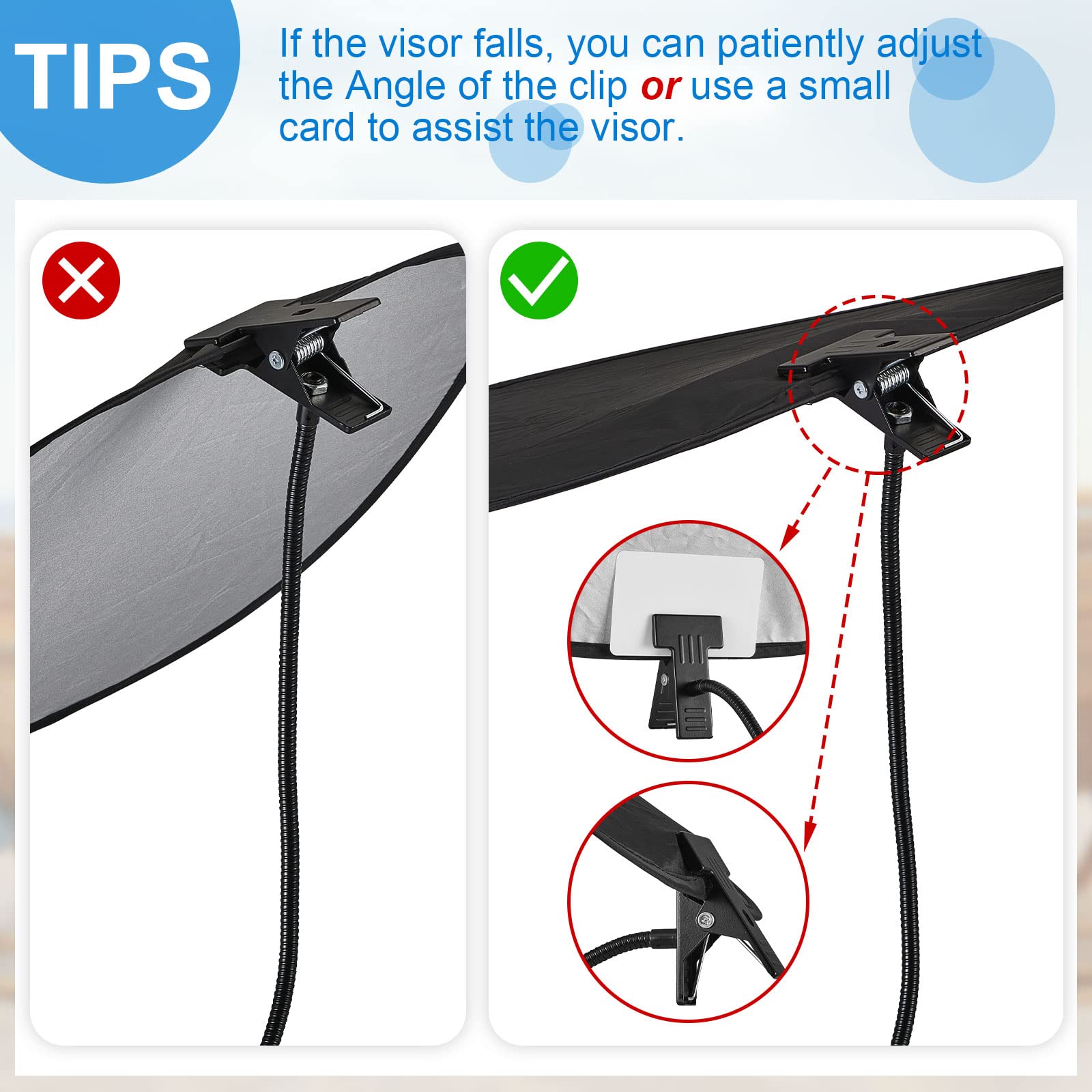 2 Pack Adjustable Laptop Sun Shade - Portable UV Protection Screen Cover for Notebooks & Laptops with Flexible Clips | Perfect for Outdoor Work, Beach, Travel, Pets & Strollers