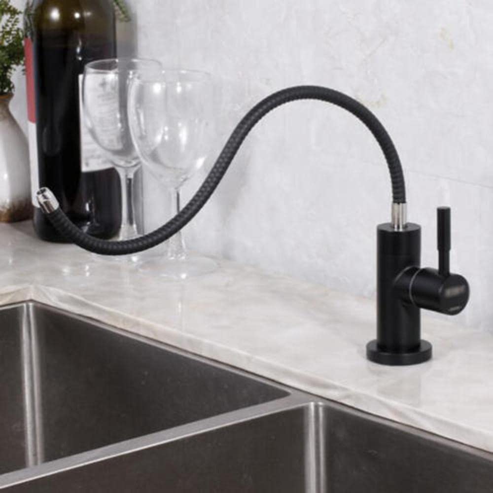 Stainless Steel Water Filter Faucet - Black Rotating Direct Drinking Cold Water Tap for Kitchen Sink | Perfect for Home, Office & RV Use
