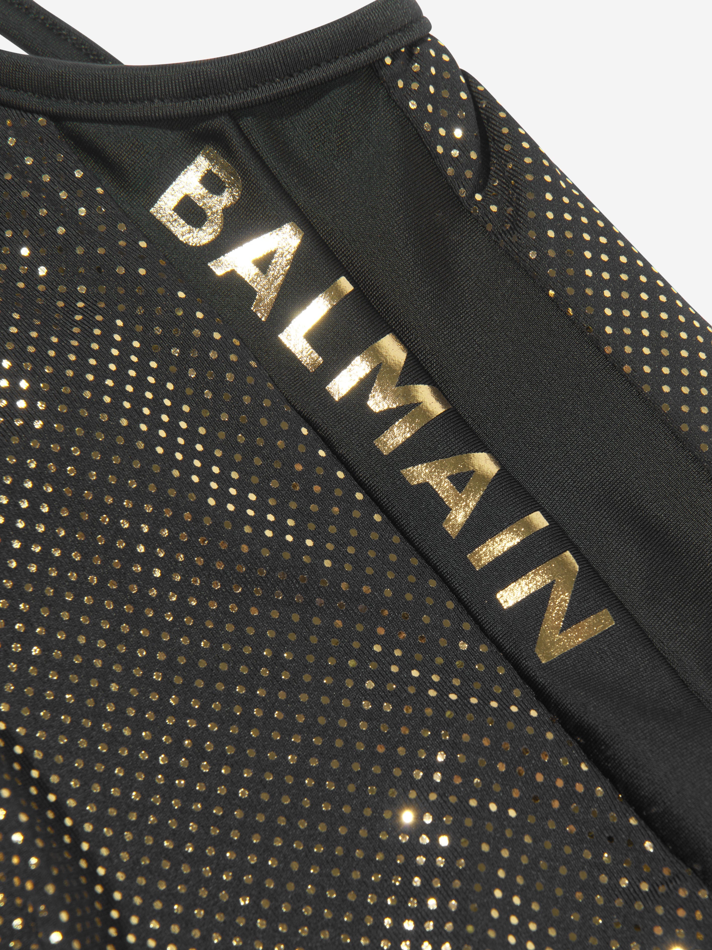 Balmain Girls Logo Swimsuit - Black One Piece Bathing Suit for Kids | Perfect for Beach, Pool & Summer Vacations