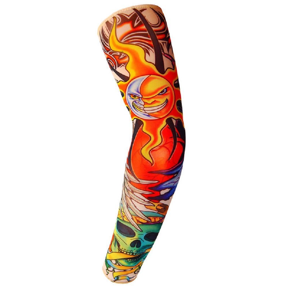 Waterproof Fake Temporary Tattoo Sleeves - Full Arm Sun Protection UV Body Art Stockings for Costume Parties, Cosplay & Summer Outdoor Activities