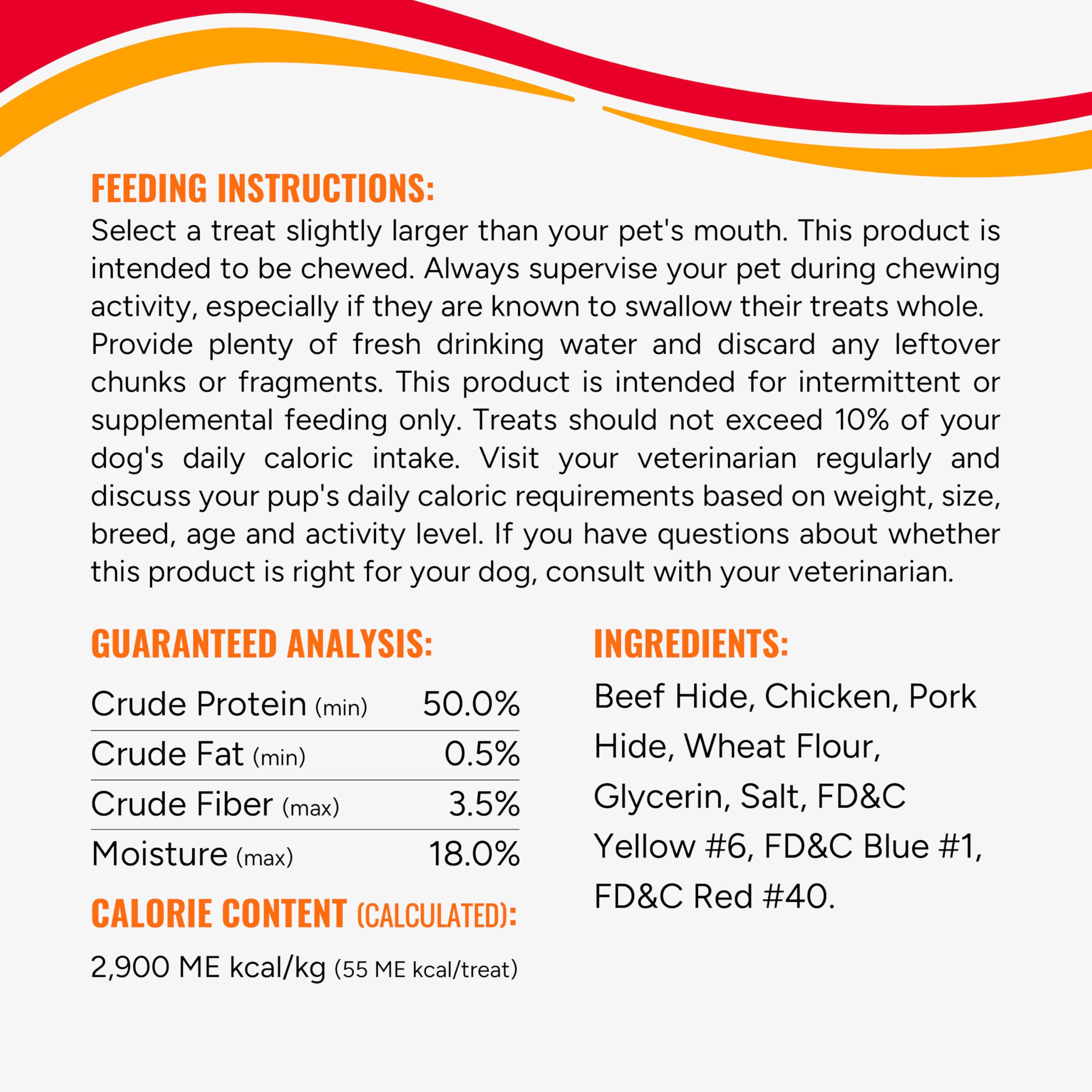 Good ‘n’ Fun Triple Flavor Dog Chews - Beef, Chicken & Pork Hide Long-Lasting Treats for All Dogs (12oz) - Perfect for Training Rewards, Dental Health & Playtime