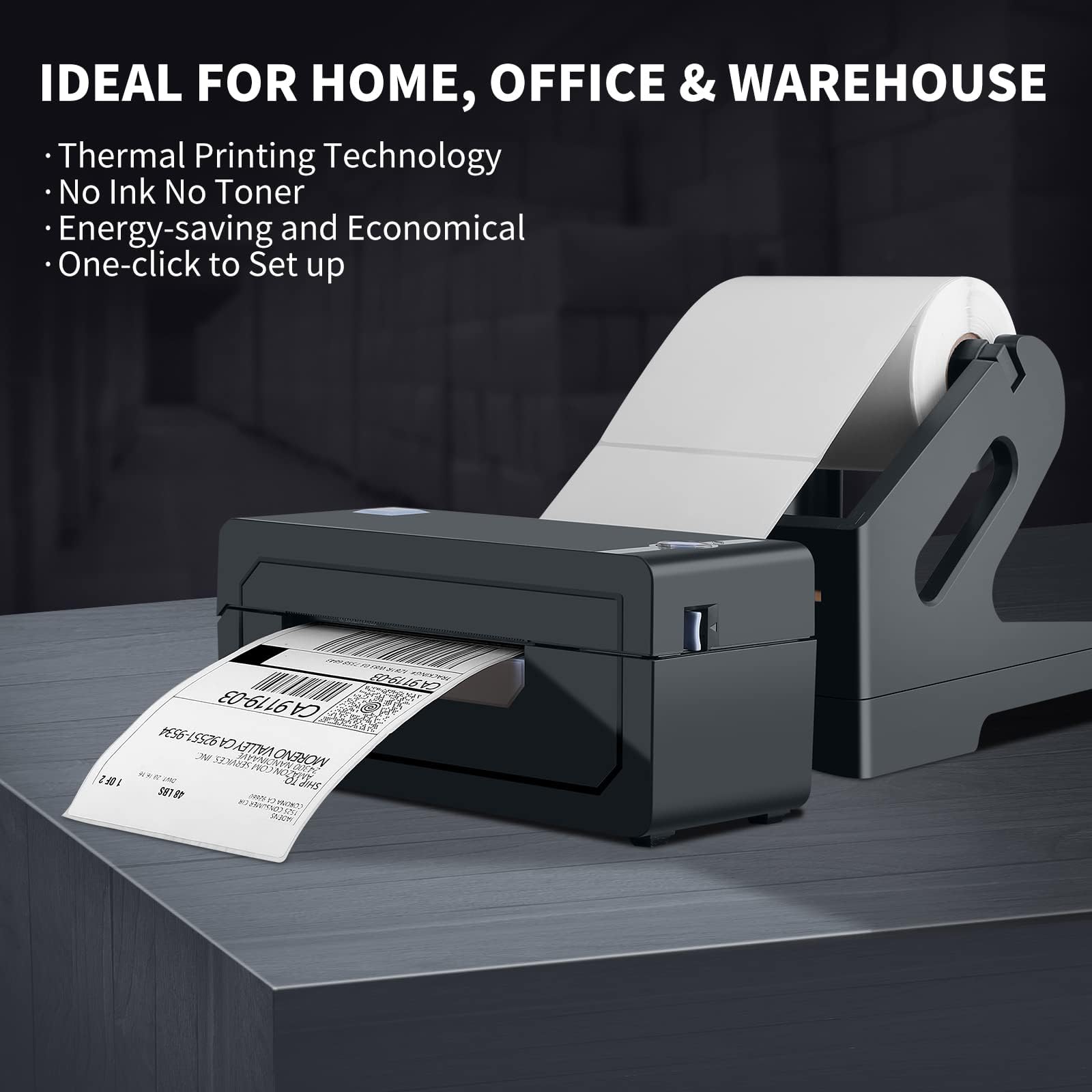 JADENS 4x6 Bluetooth Thermal Shipping Label Printer - Wireless Label Printer for eBay, Amazon, Shopify, Etsy & USPS | Compatible with Android, iPhone & Windows | Perfect for Home Business, E-commerce & Warehouse Shipping
