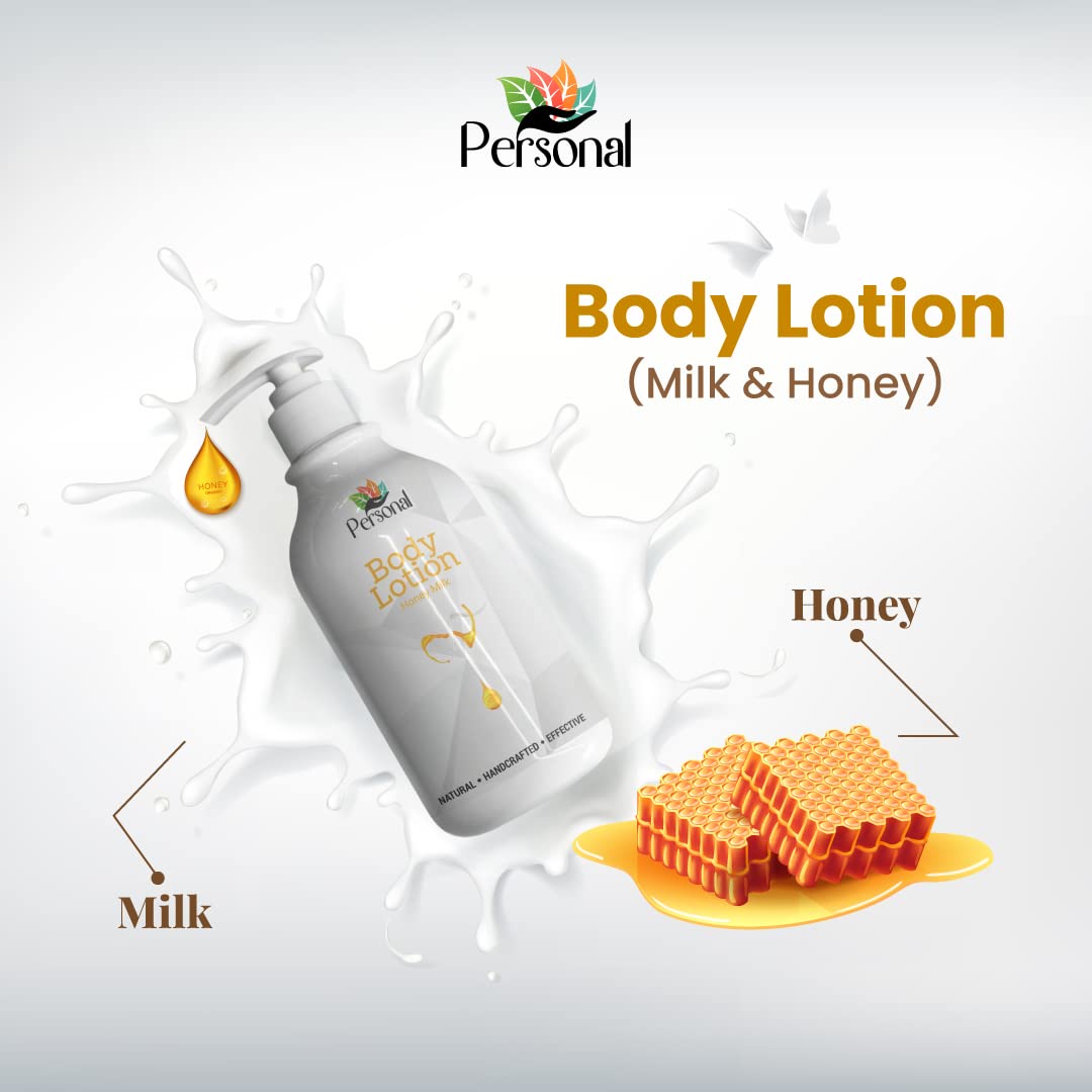 Organic Honey & Milk Body Lotion with Natural Ingredients - Coconut Oil, Shea Butter for Soft, Moisturized & Radiant Skin - 300ml - Ideal for Daily Hydration & Skincare Routine - All Skin Types