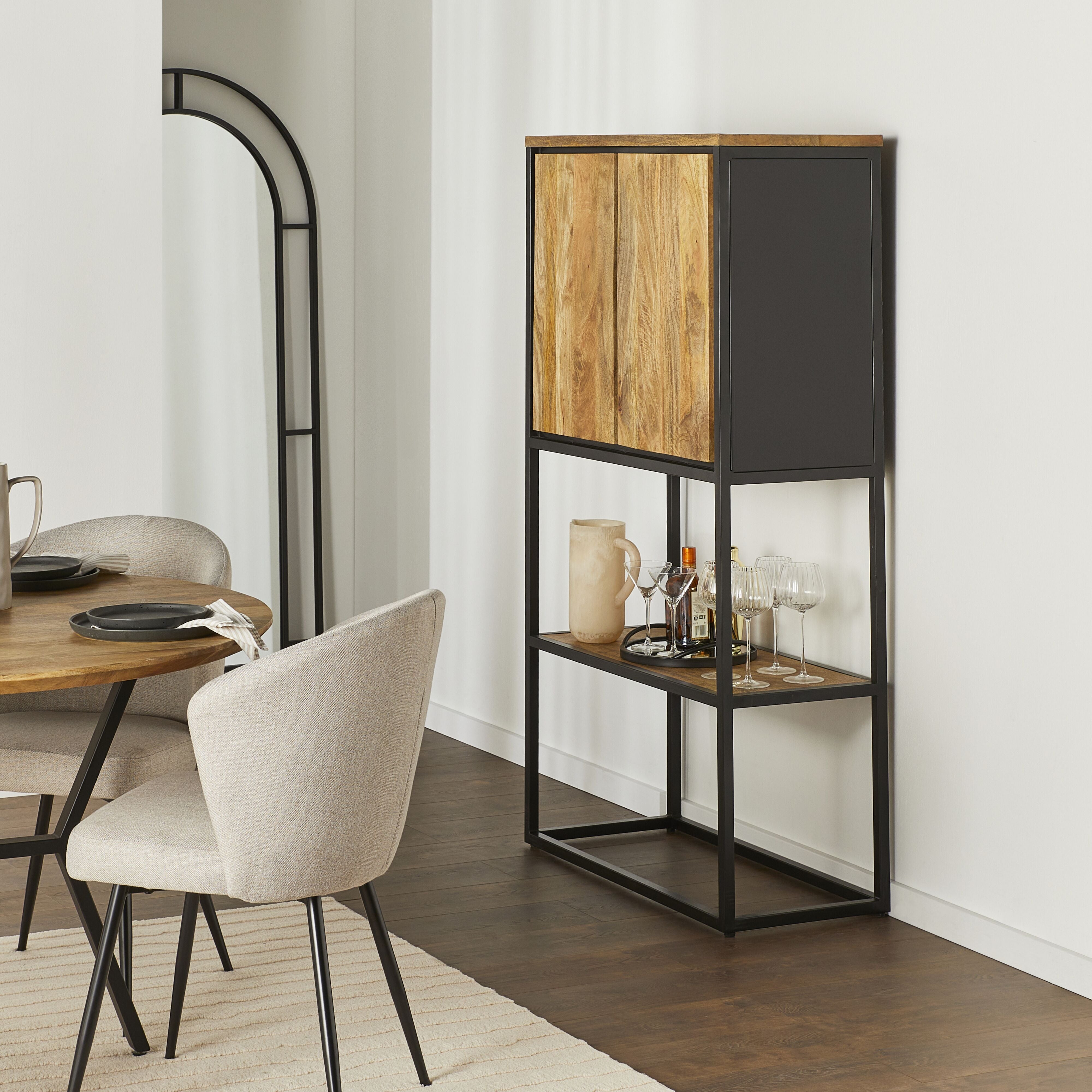 Brompton 2 Door Bookshelf - Solid Wood Storage Cabinet for Living Room, Bedroom & Office - Perfect for Books, Decor & Organizing Small Spaces