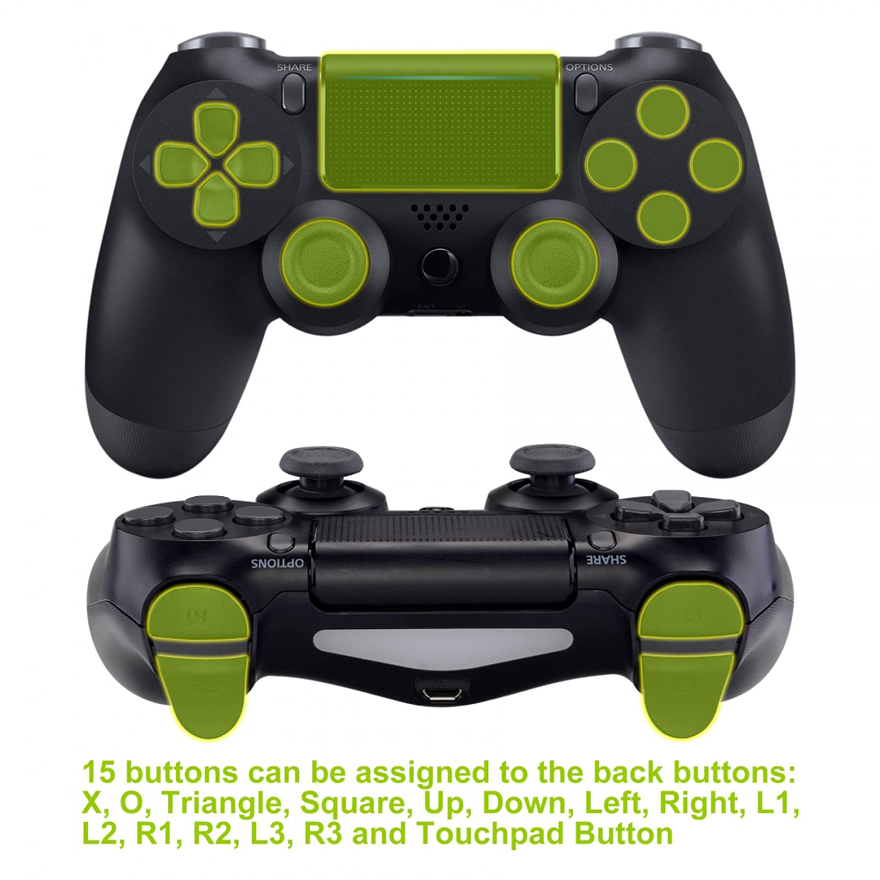 eXtremeRate Textured White Dawn 2.0 FlashShot Trigger Stop Remap Kit for PS4 Controller (CUH-ZCT2/JDM-040/050/055) - Includes Back Shell, 2 Programmable Buttons & 2 Trigger Locks | Enhanced Gaming Performance for FPS & Competitive Play