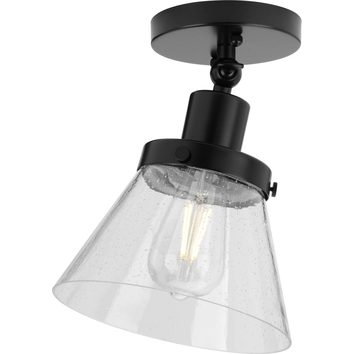 Hinton Collection One Light Seeded Glass Ceiling Light Fixture - Vintage Industrial Pendant for Dining Room, Kitchen Island & Bedroom Lighting