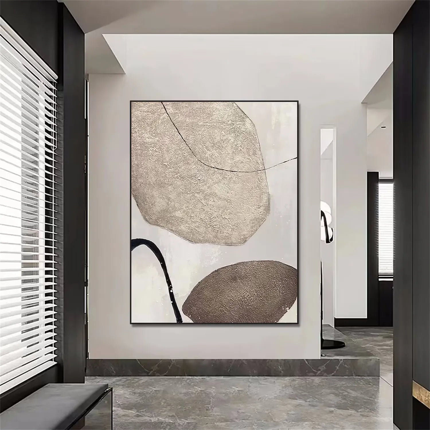 Abstract Tranquility Art Painting - Modern Wall Decor for Living Room, Bedroom & Office - Handmade Canvas Artwork #WS161