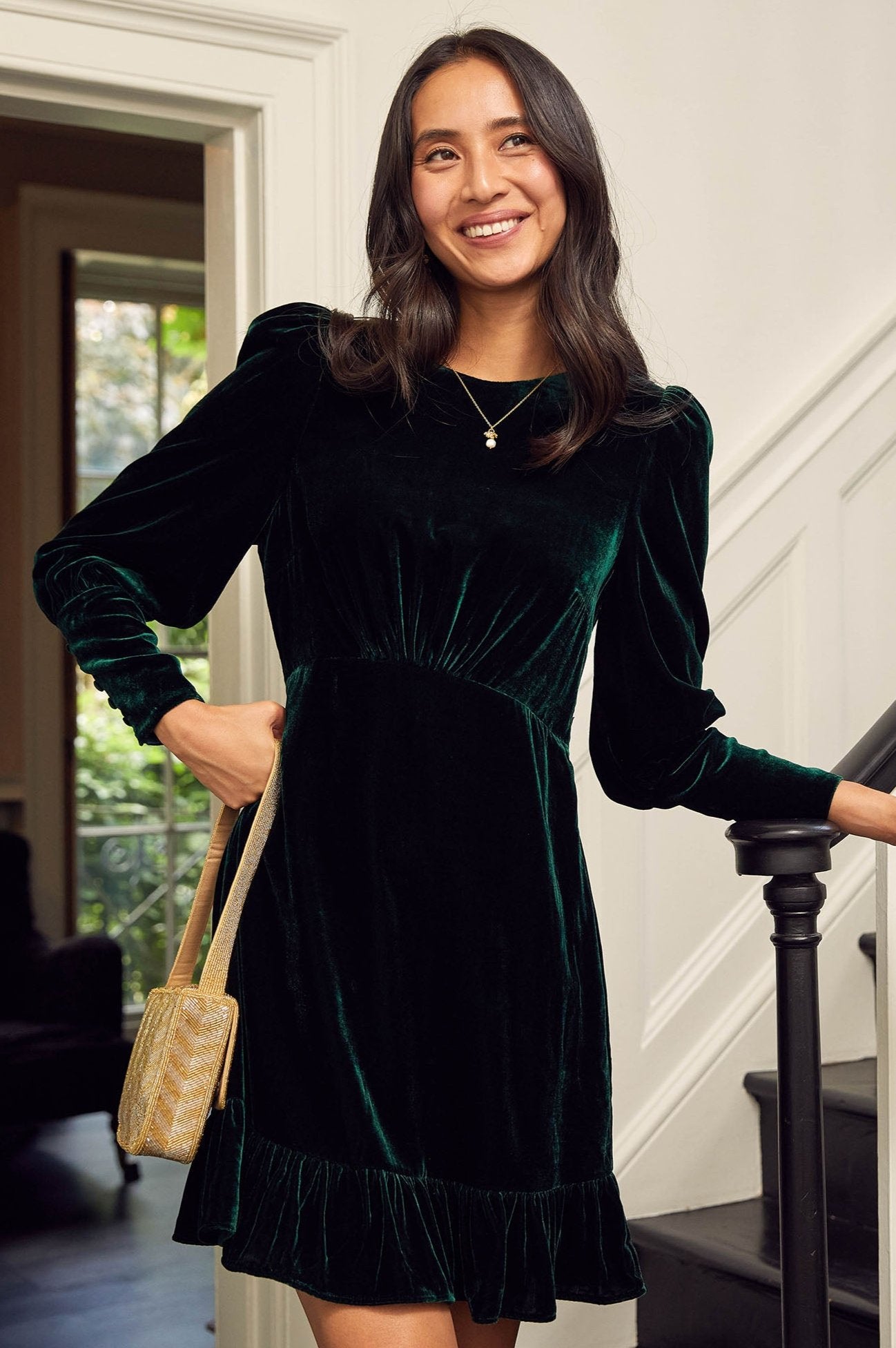 Esmee Velvet Short Dress for Women | Elegant Emerald Green Sleeveless Mini Dress | Perfect for Cocktail Parties, Date Nights & Holiday Events