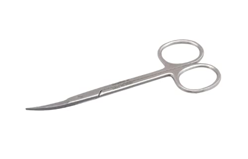 **Precision Iris Scissors - Curved Tip Sharp Dissection Scissors for Dental & Lab Use - Non-Slip Grip Stainless Steel Scissors - Ideal for Surgery, Crafting & Medical Procedures**