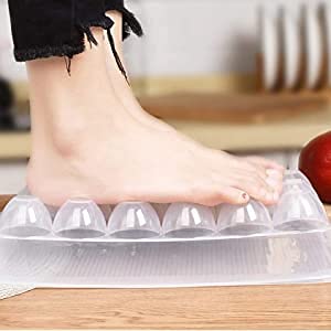 PAVITR SHOP 18-Grid Egg Storage Container for Refrigerator - Transparent Plastic Egg Holder & Lemon Organizer (1-Pack) - Perfect for Kitchen, Fridge Organization & Farm Fresh Egg Preservation