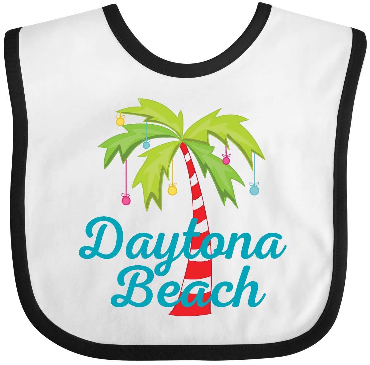 Inktastic Daytona Beach Florida Christmas Vacation Baby Bib - Soft Cotton Drool Bib for Infants & Toddlers - Perfect for Holiday Travel, Beach Trips & Festive Family Gatherings