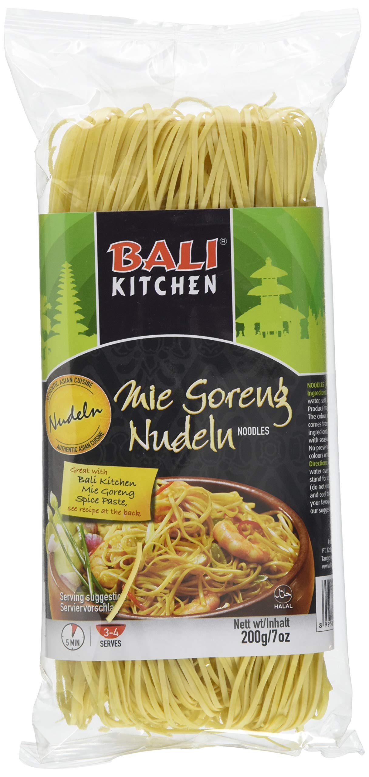 BALI KITCHEN Bami Goreng Noodles (1 x 200g) - Authentic Indonesian Stir-Fried Noodles for Quick & Easy Asian Meals at Home