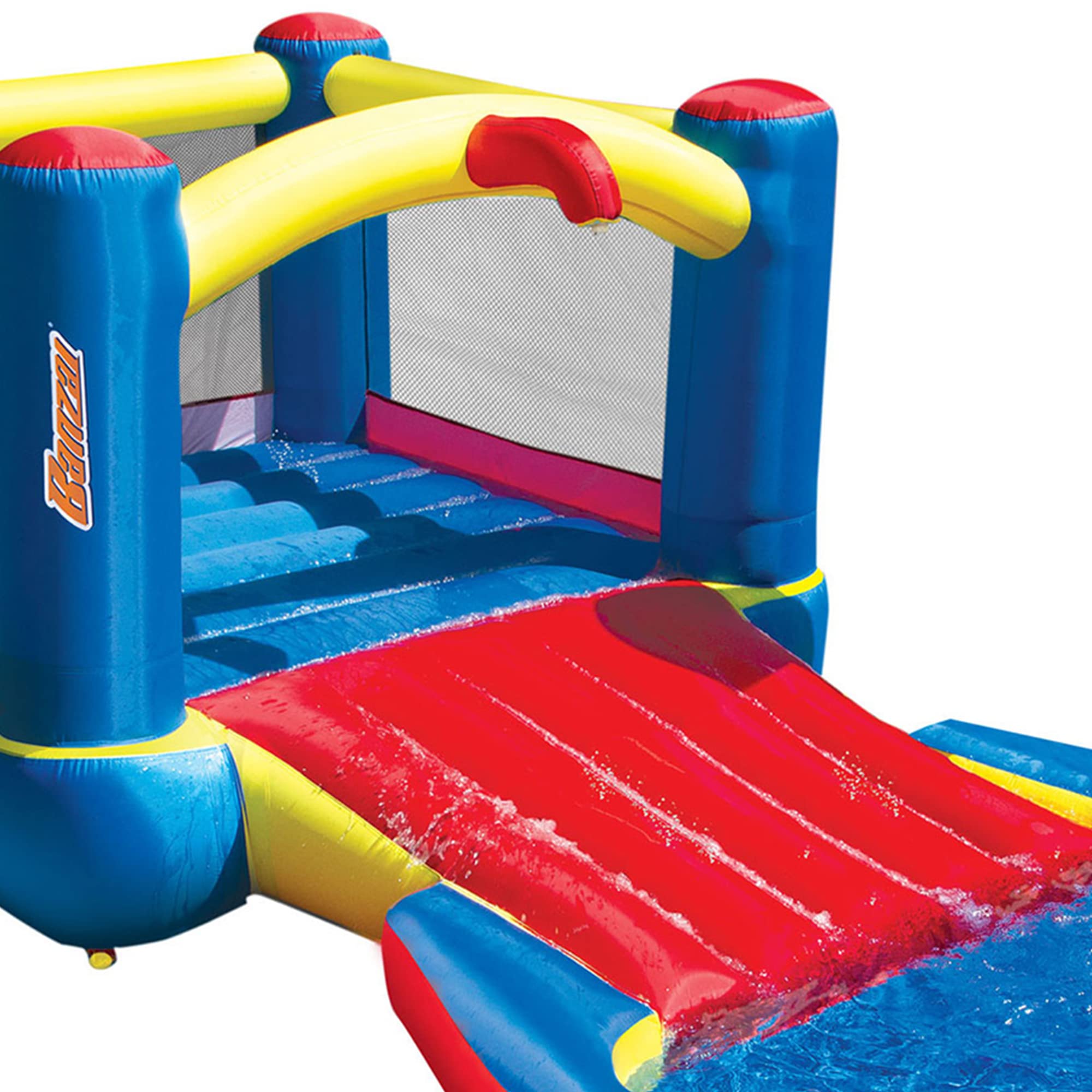 Banzai Bounce 'N' Splash Inflatable Water Slide Park - Heavy Duty Outdoor Bounce House with Slide & Splash Pool for Kids Ages 5-12 - Multicolor - Perfect for Backyard Parties, Summer Fun, and Family Gatherings