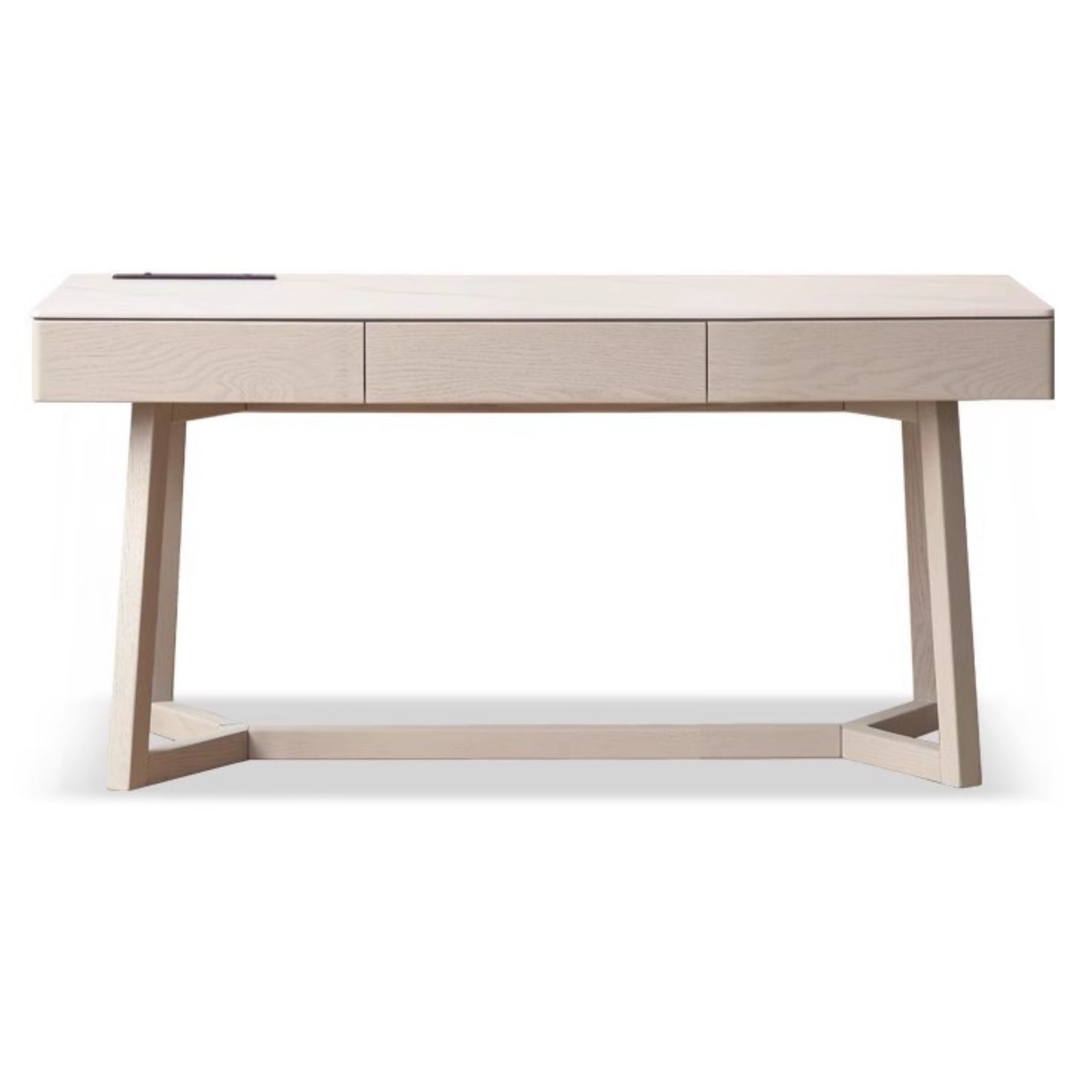 Solid Oak Wood Desk with Drawer - Warm & Elegant Writing Table for Home Office, Study Room or Library - Durable Wooden Workstation for Professionals & Students