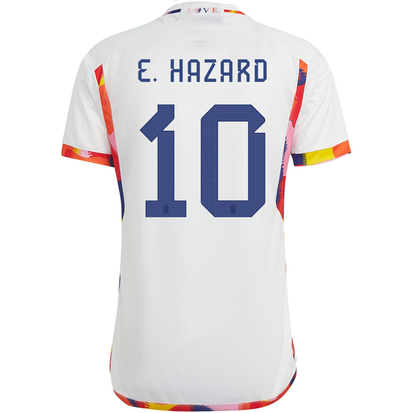 Adidas Belgium Eden Hazard Away Jersey 22/23 - Men's Soccer Jersey (White/Multi) - Official Licensed Football Shirt for Fans & Players - Perfect for Match Day, Training & Casual Wear