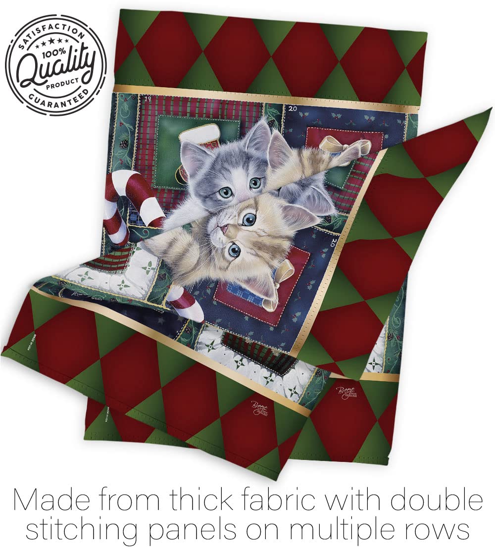 Winter Christmas Calendar Kittens Garden Flag Set 13x18.5