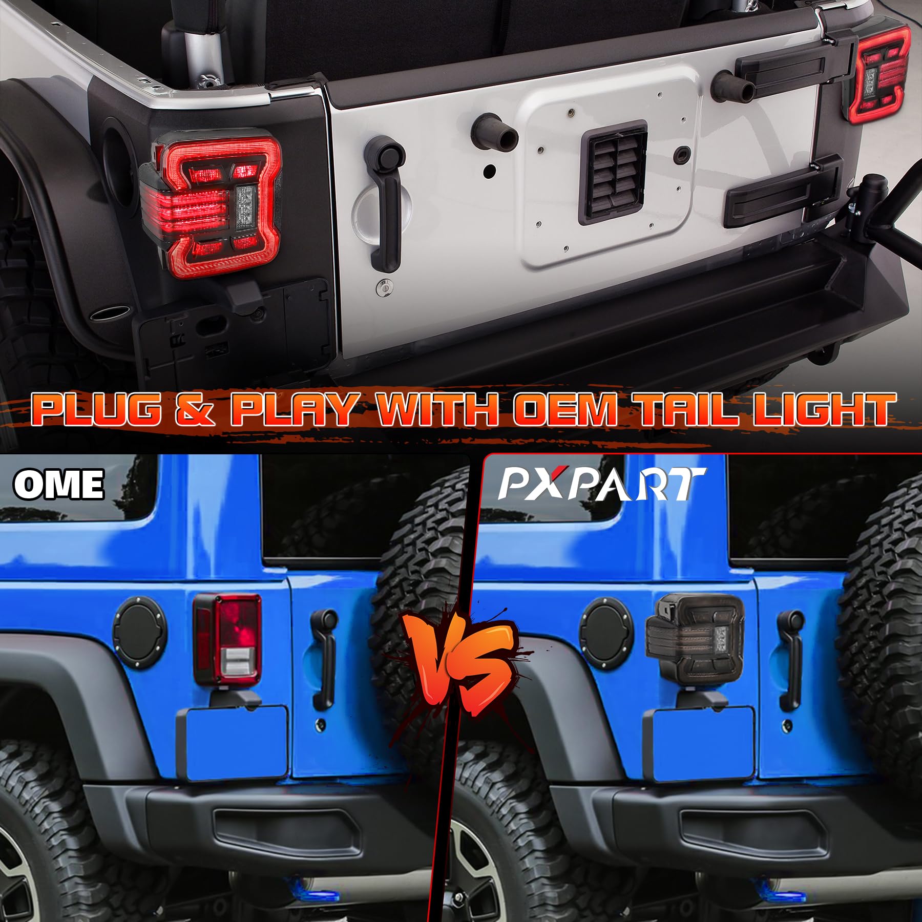 Smoke Lens LED Tail Lights for 2007-2018 Jeep Wrangler JK JKU - Sport Sahara Rubicon Unlimited - Brake/Turn Signal/Reverse Lights - 2PC Set - Upgrade Your Off-Road Adventure & Night Driving Safety