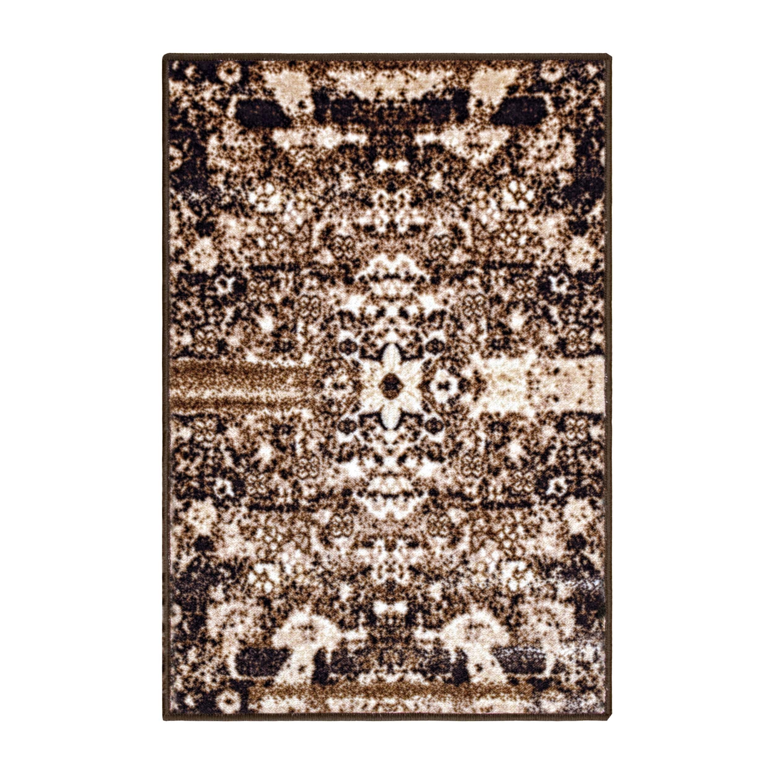 Oswell Medallion Non-Slip Washable Indoor Area Rug - Soft Living Room Carpet, Bedroom Runner, Kitchen Mat for Home Decor