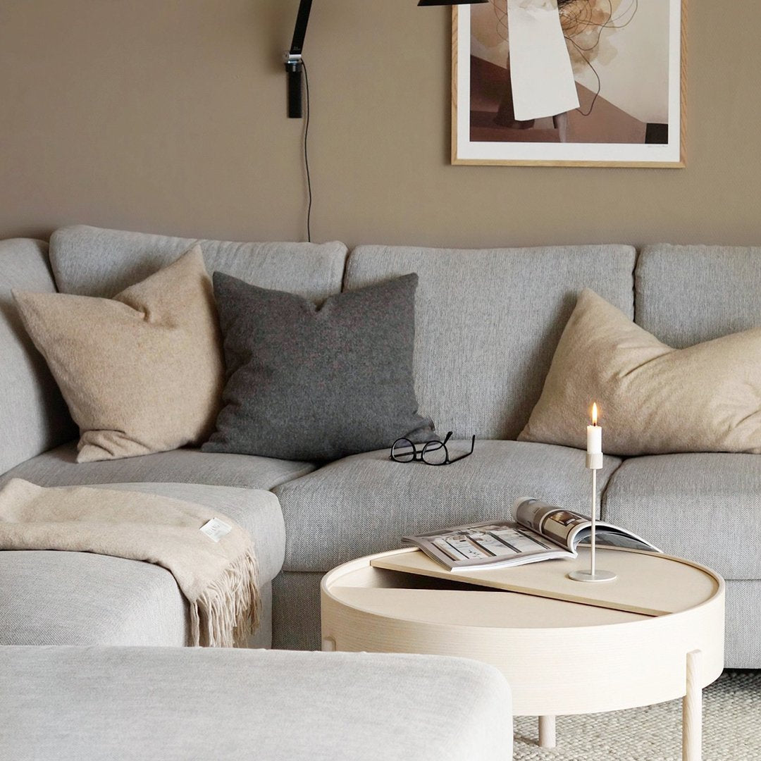 Modern Arc Coffee Table - Mid Century Design Glass Top Living Room Furniture for Small Spaces - Perfect for Apartments, Lounges & Home Decor