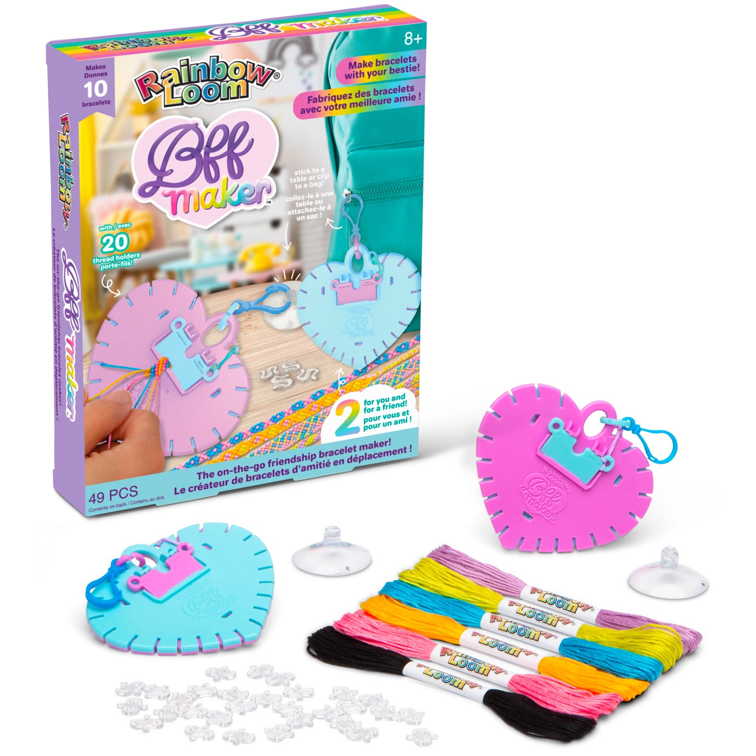 Rainbow Loom Bracelet Making Kit - 49 Pieces DIY Rubber Band Jewelry Set for Kids & Teens - Perfect for Arts & Crafts, Party Favors & Creative Gift Ideas