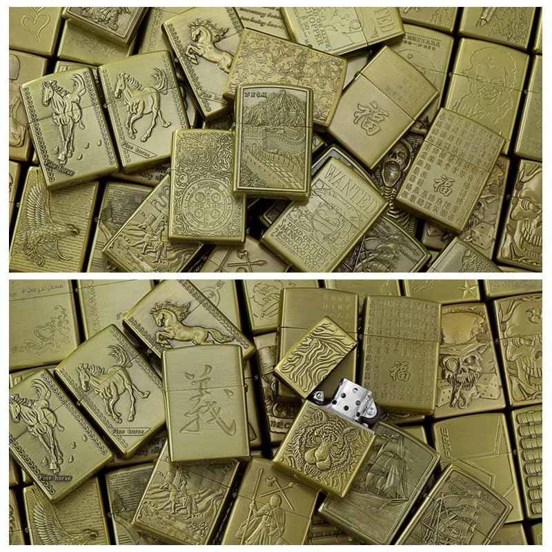 Junweideyi Chinese Style Zippo Replacement Lighter Case - Compatible with 3.6cm x 1.2cm x 5cm Inserts (Style 15) | Perfect for Collectors, Gifts & Outdoor Activities